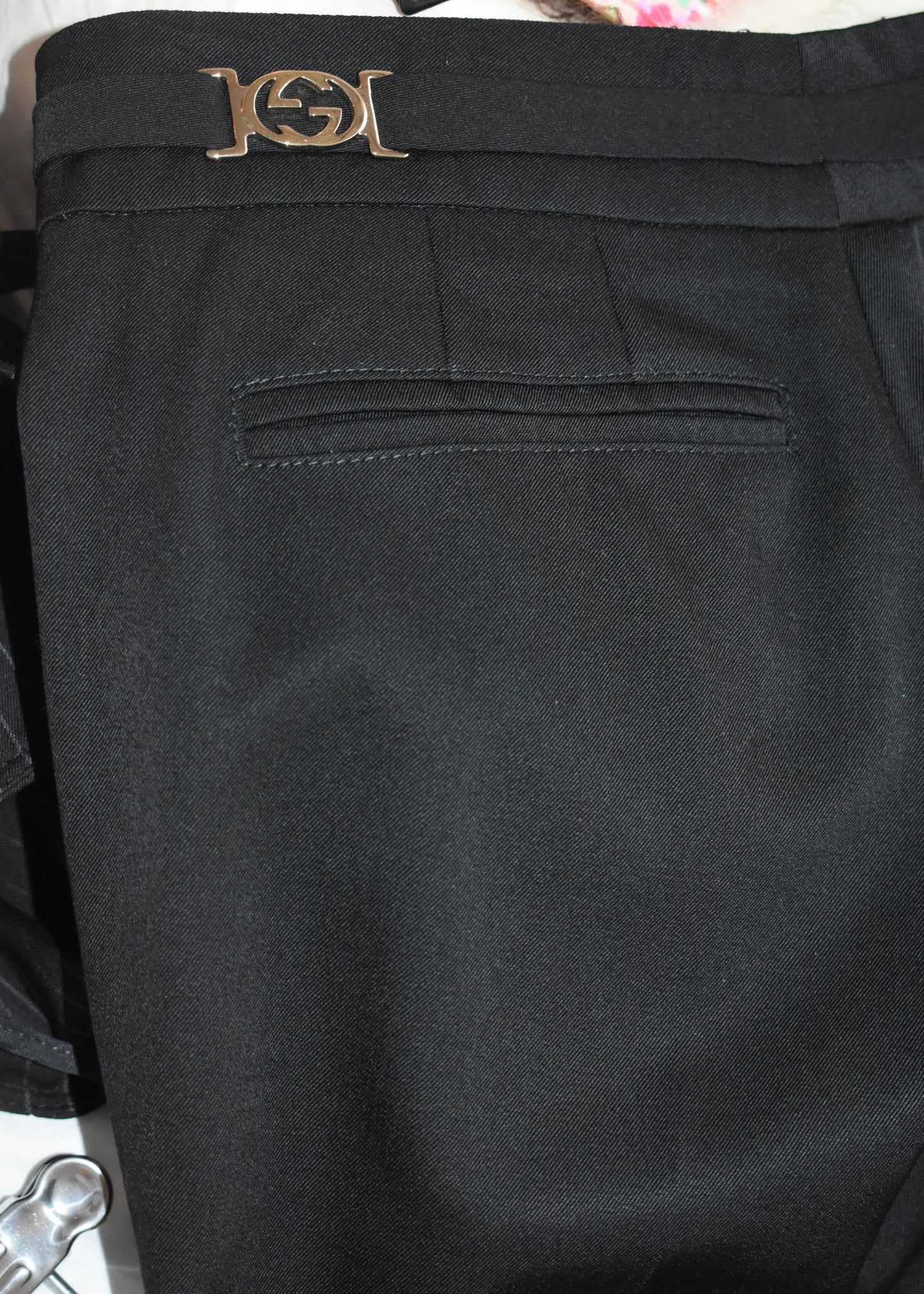 Gucci By Tom Ford Black Trousers with GG Emblem