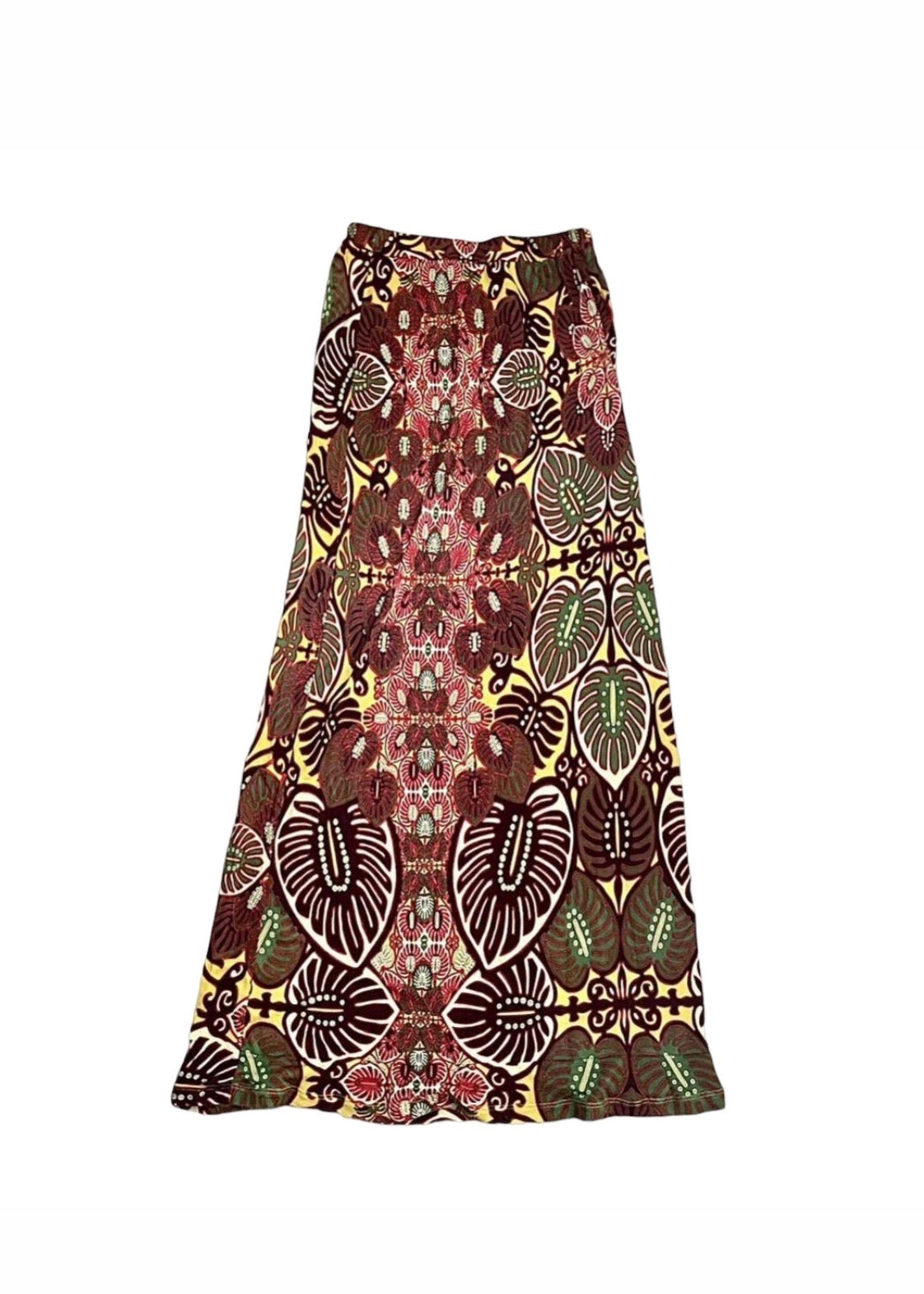 Jean Paul Gaultier 90s Palm Leaf Printed Maxi Skirt