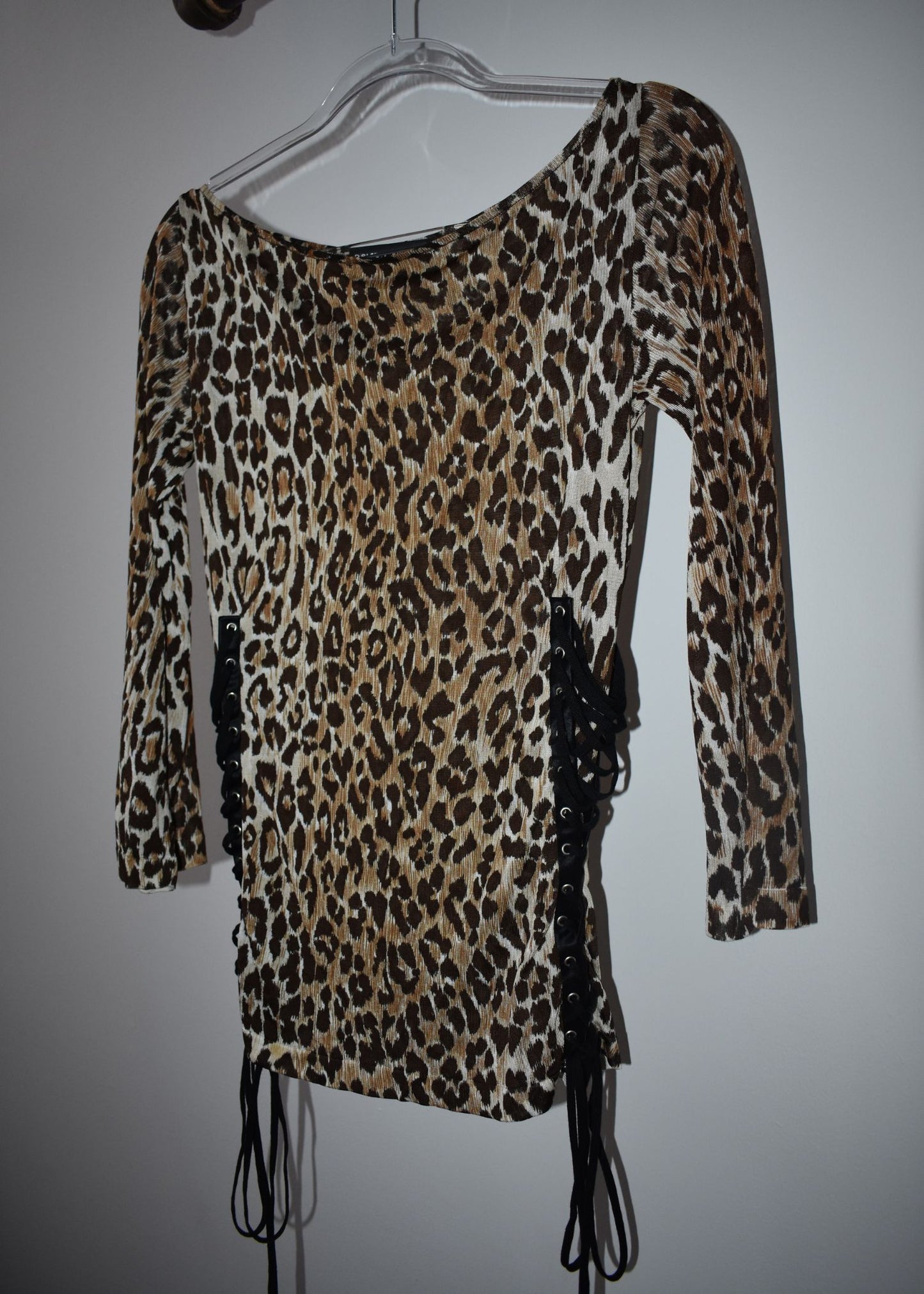 Dolce & Gabbana Cheetah Print Lace Up Top