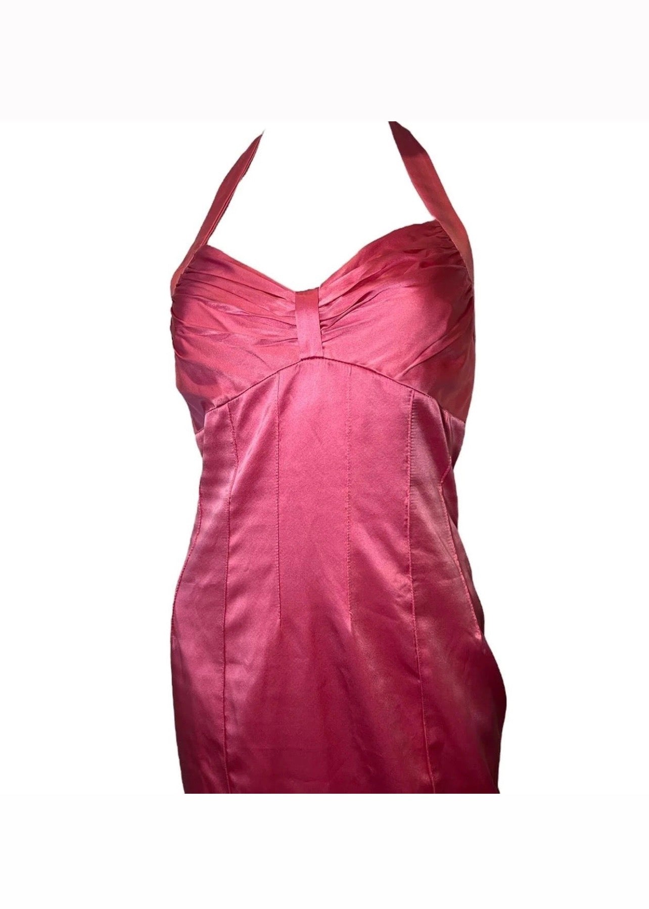 Betsey Johnson Pink 100% Silk Halter Dress