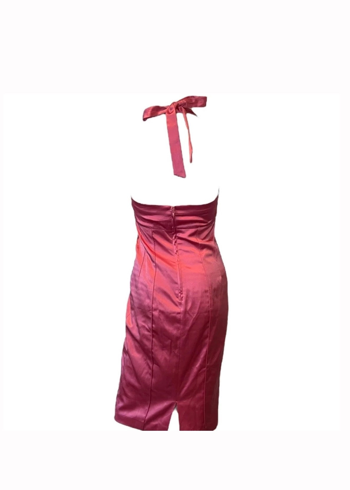 Betsey Johnson Pink 100% Silk Halter Dress