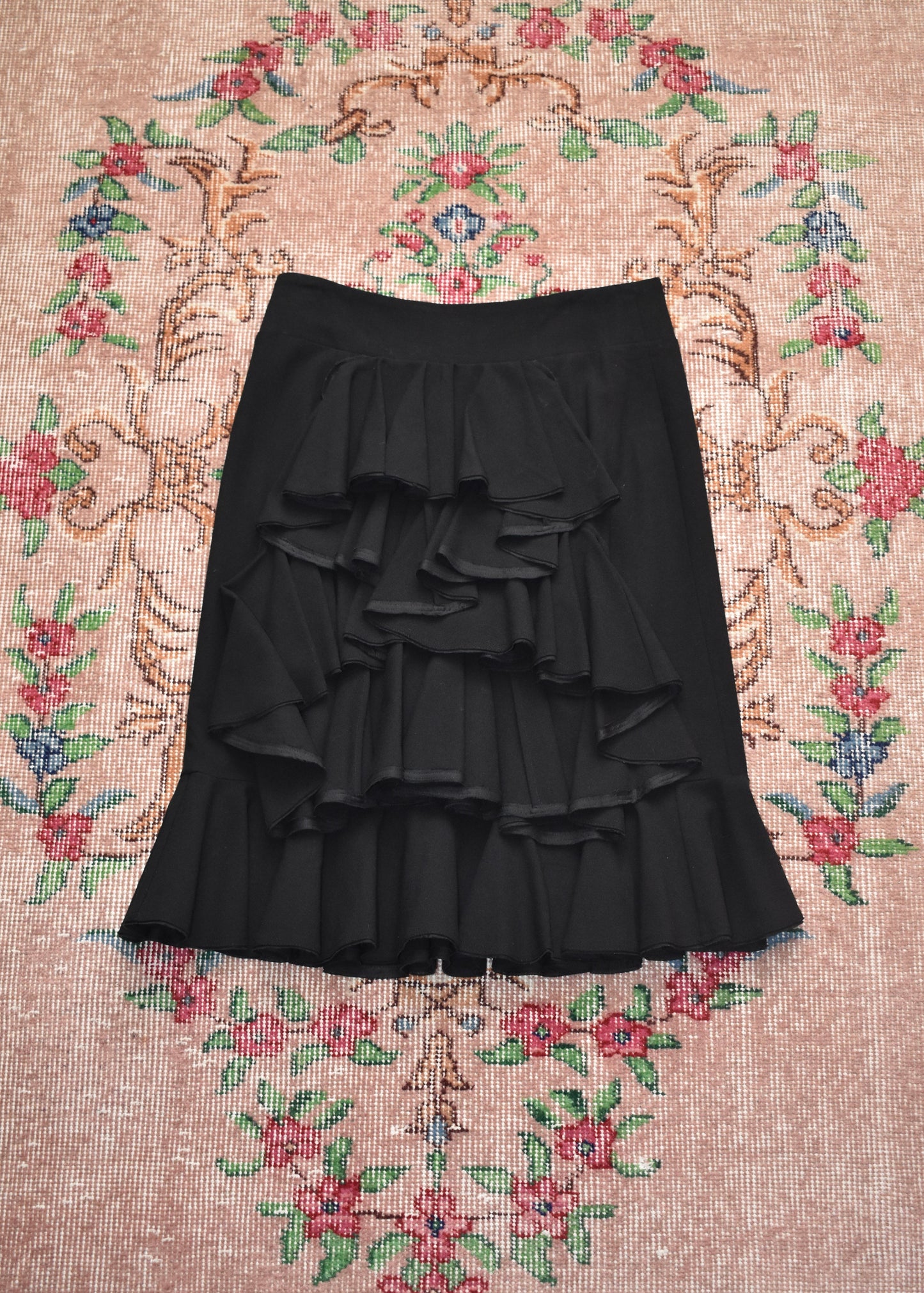 Keita Maruyama Wool Blend Back Bustle Skirt