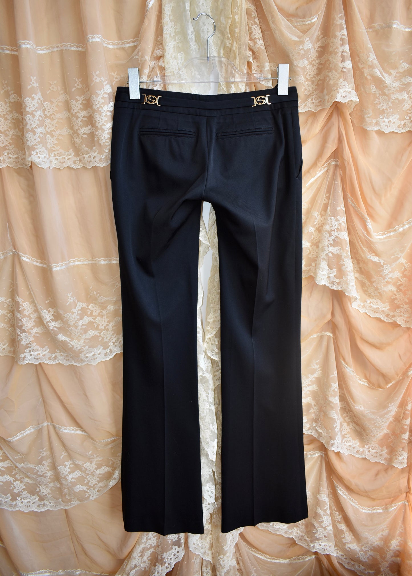 Gucci By Tom Ford Black Trousers with GG Emblem