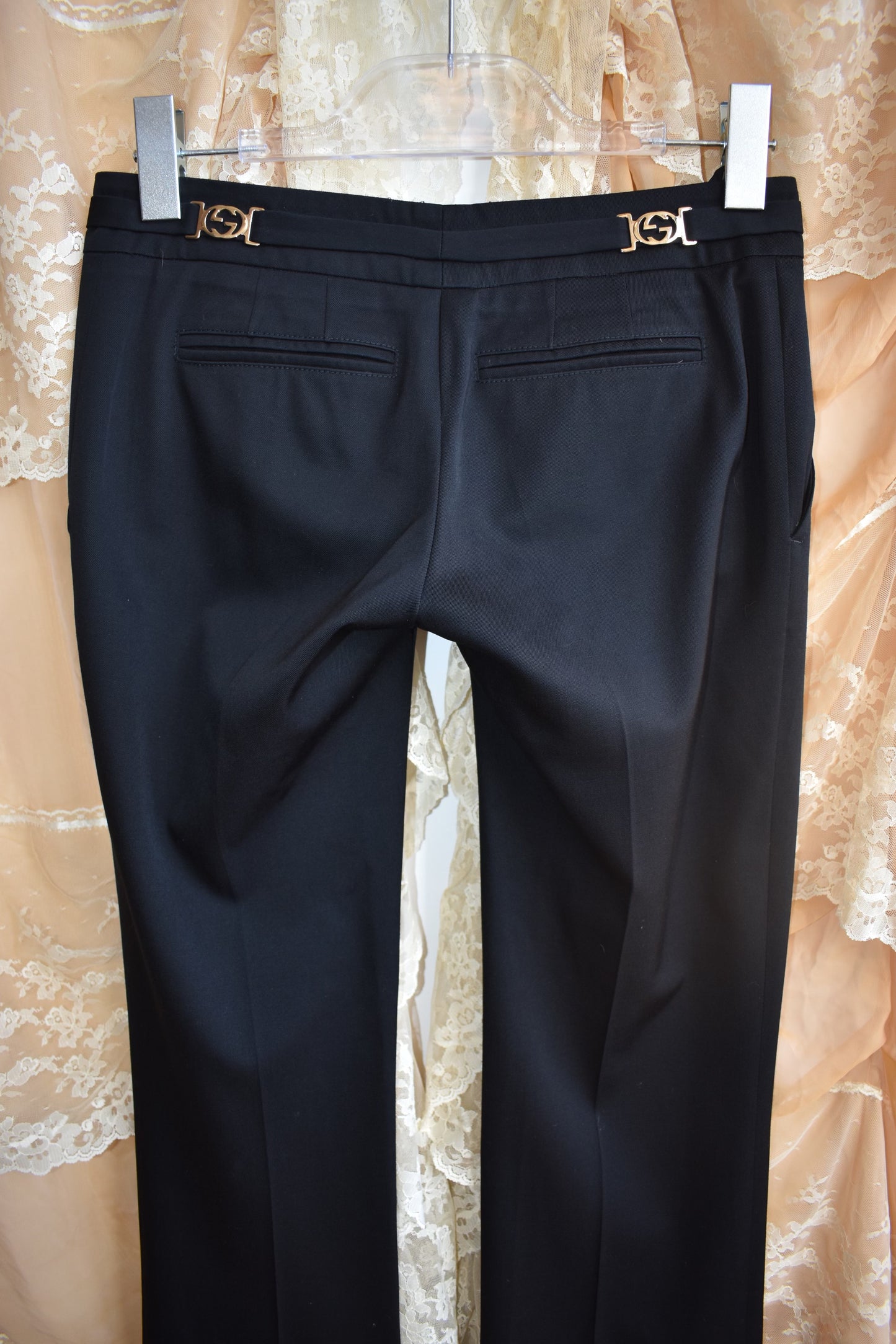 Gucci By Tom Ford Black Trousers with GG Emblem