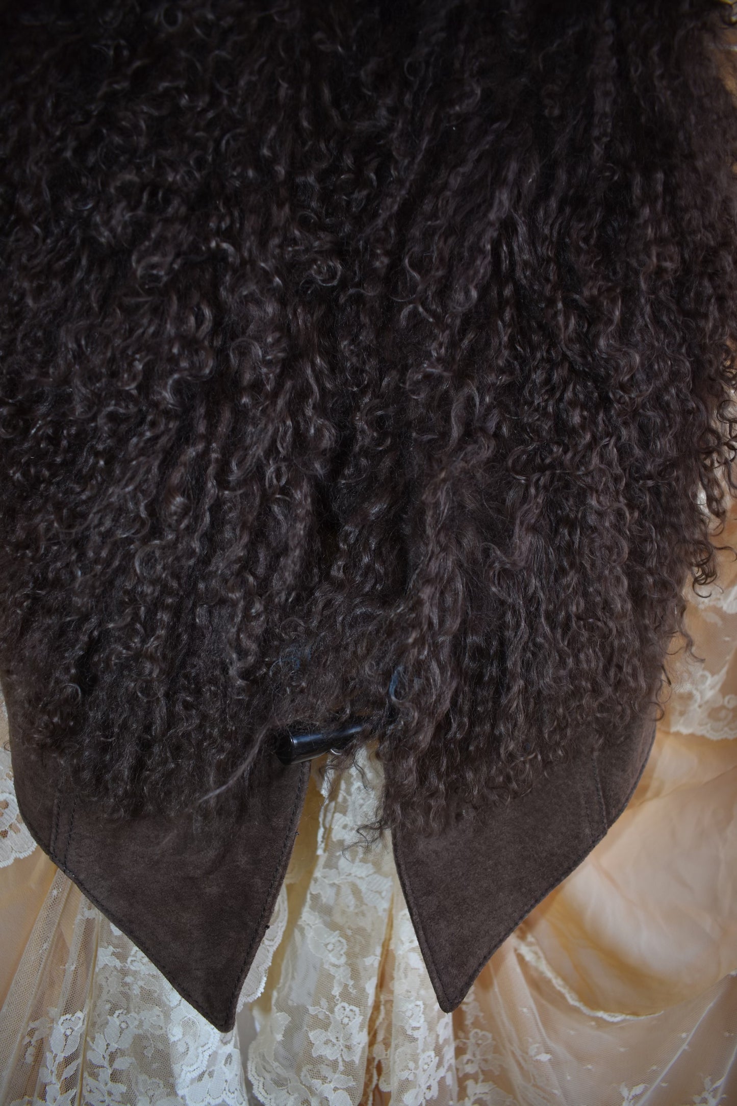 GOA 2-Way Suede Vest with Shearling Collar
