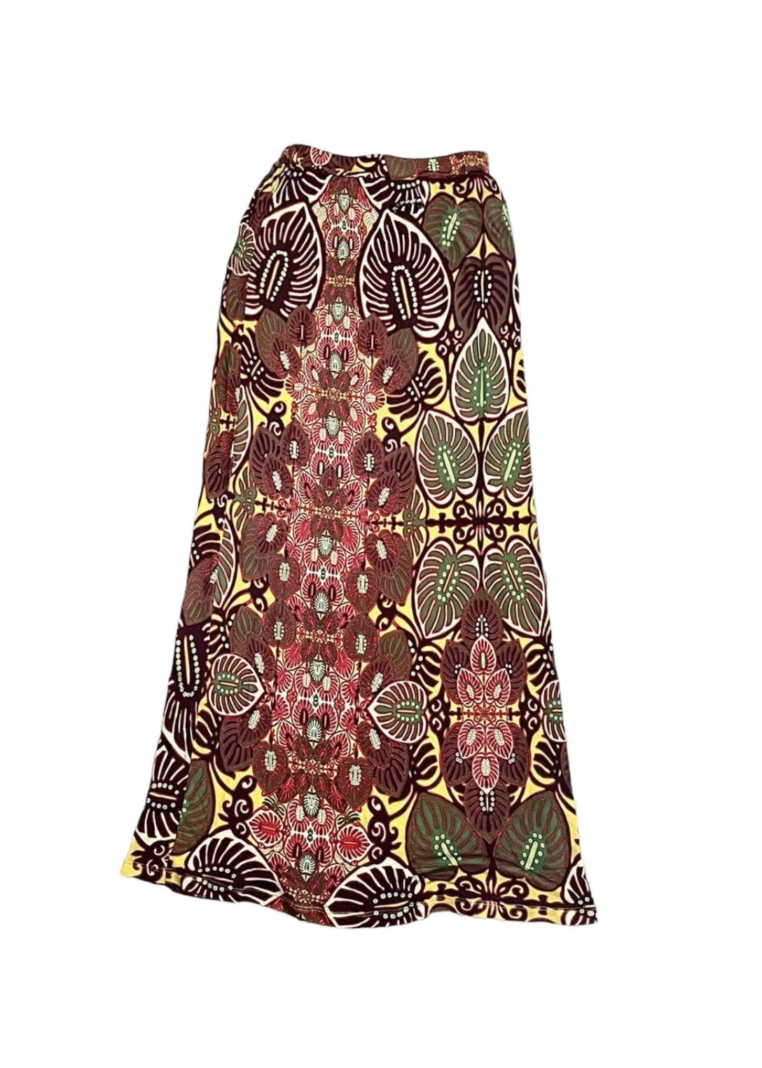 Jean Paul Gaultier 90s Palm Leaf Printed Maxi Skirt