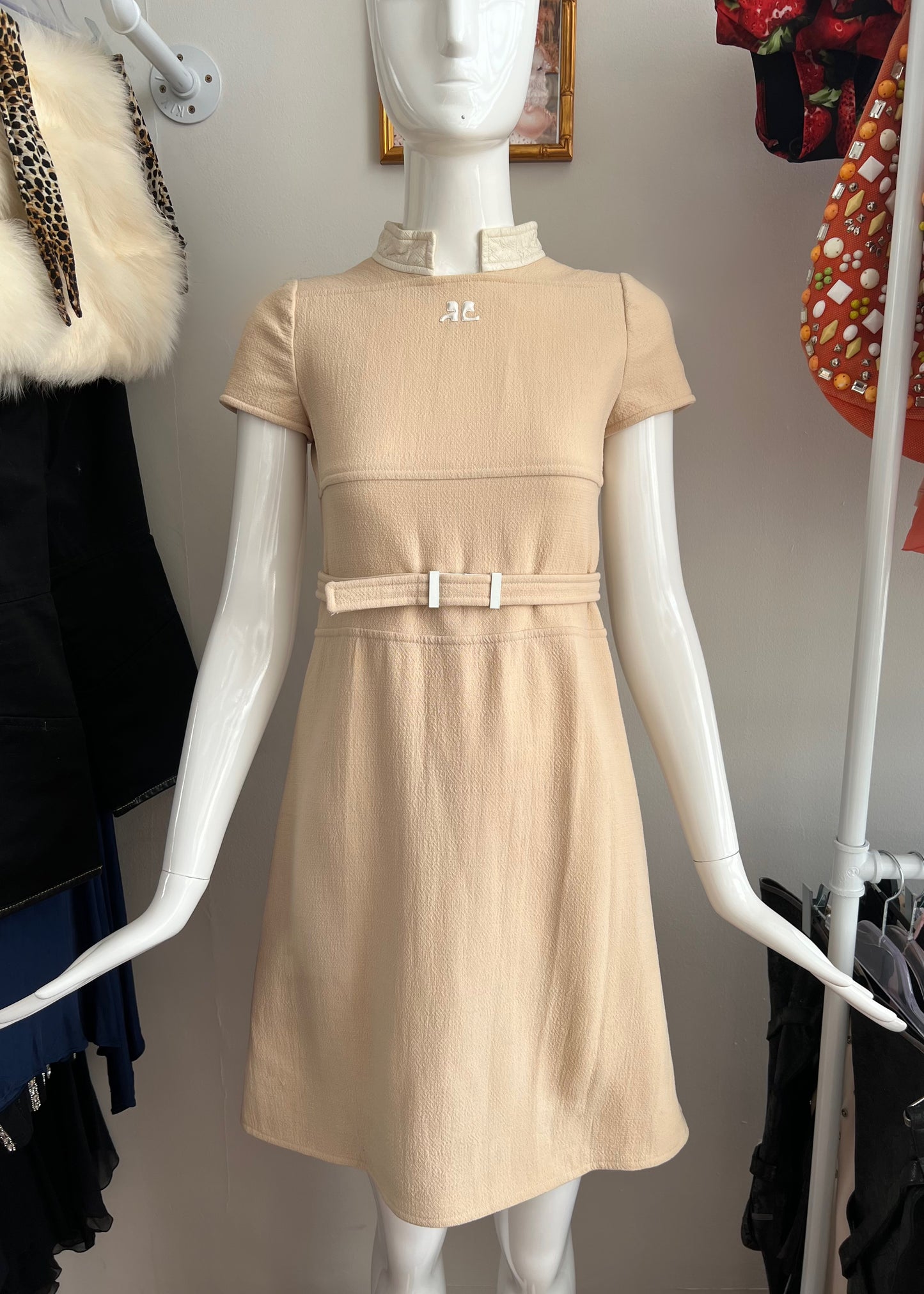 Courreges Late 60s Wool Dress