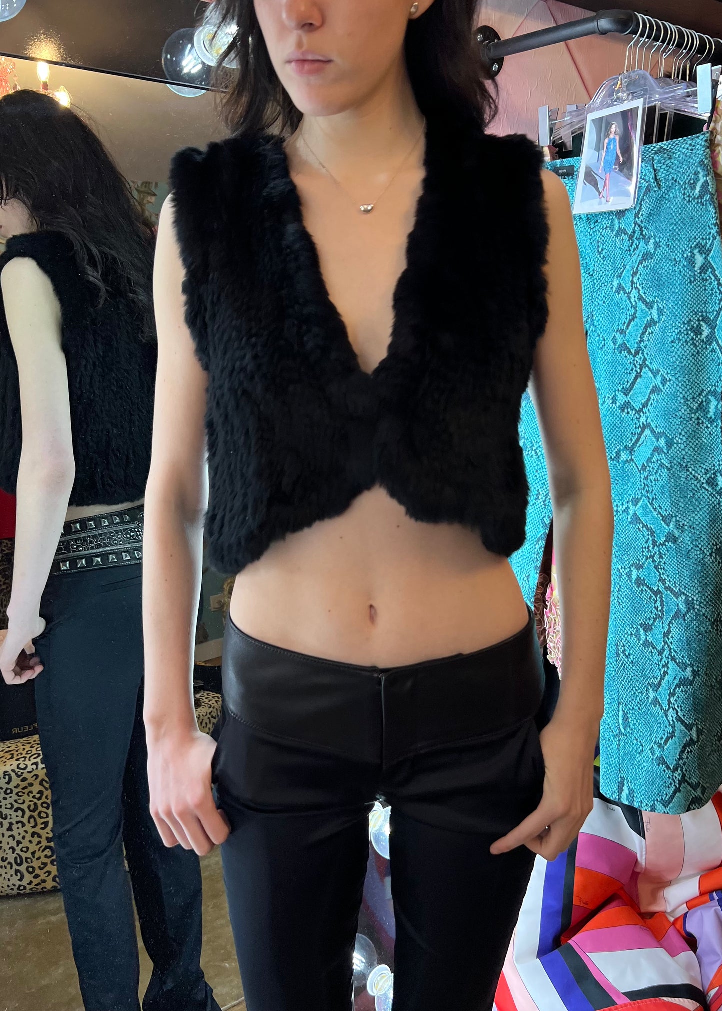 Japanese Vintage Cropped Fur Vest