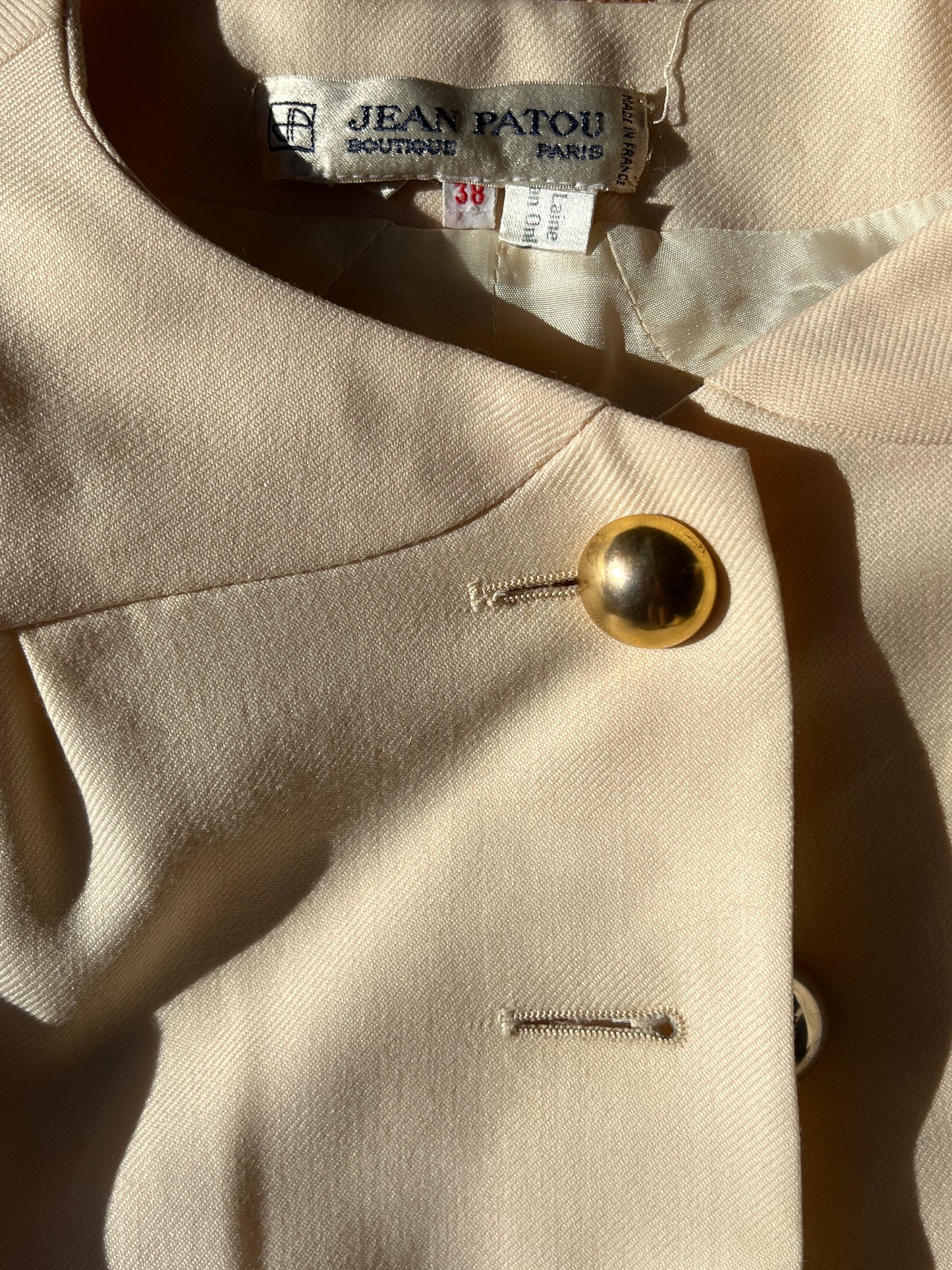 80s Jean Patou Jacket - Cream