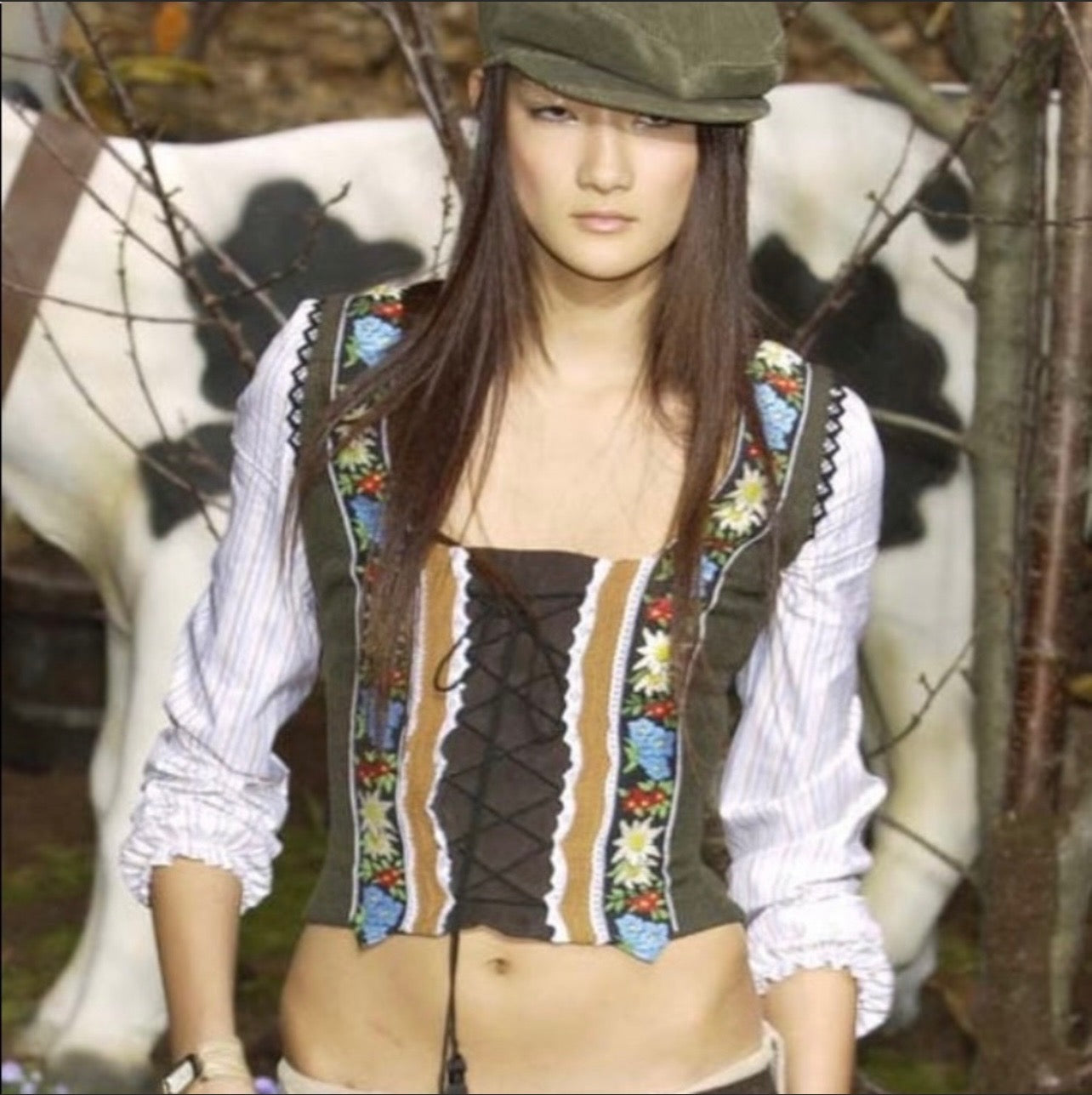 Dolce & Gabbana FW2002 Dirndl Corset + Capri Ensemble