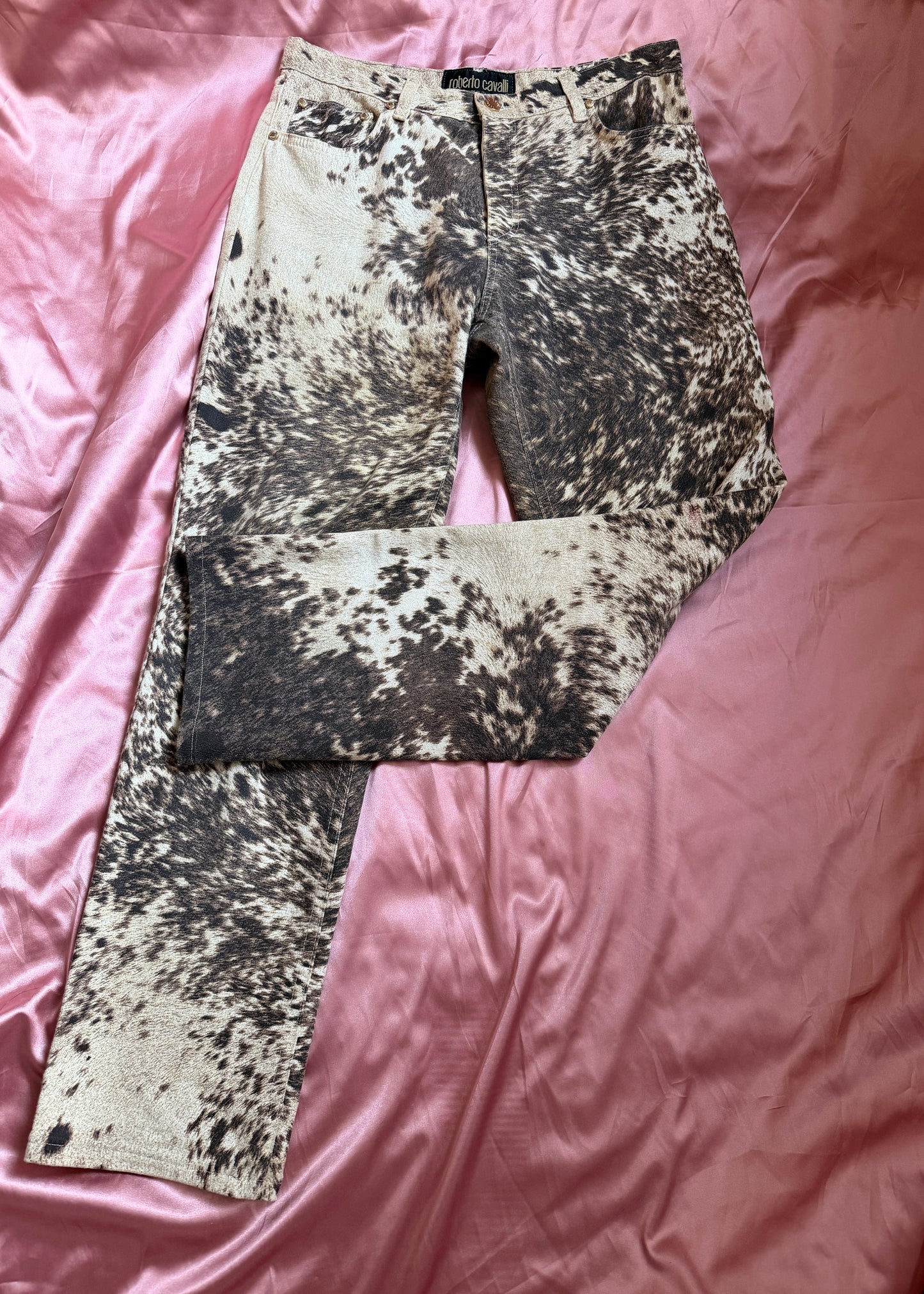 Roberto Cavalli Cow Print Jeans