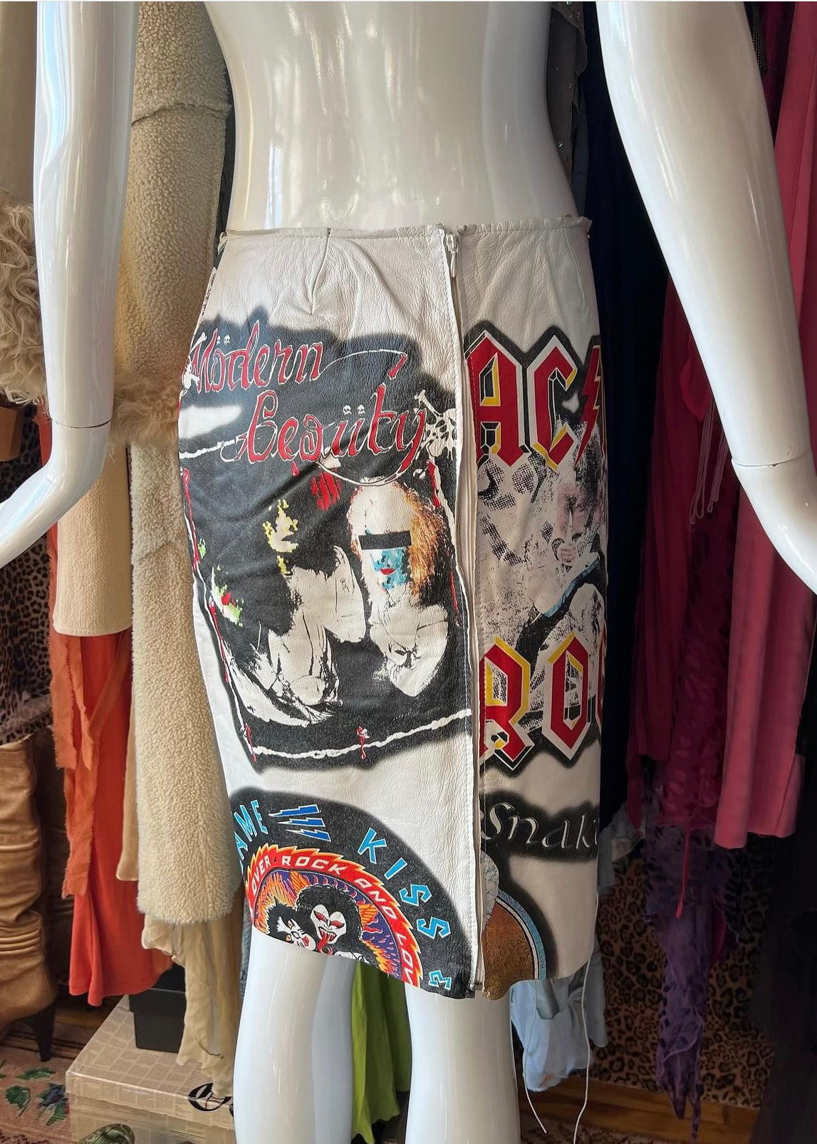 D&G FW2001 ‘ACDC’ Lace Up Leather Skirt