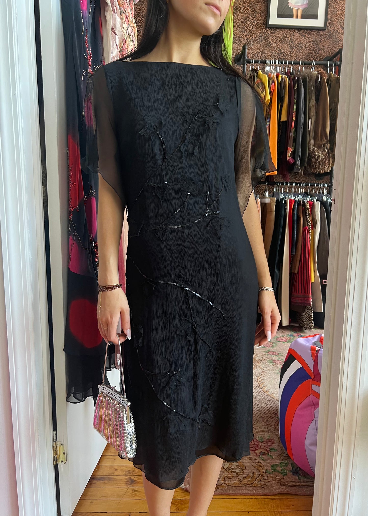 Versace Jeans Couture Black Embellished Dress