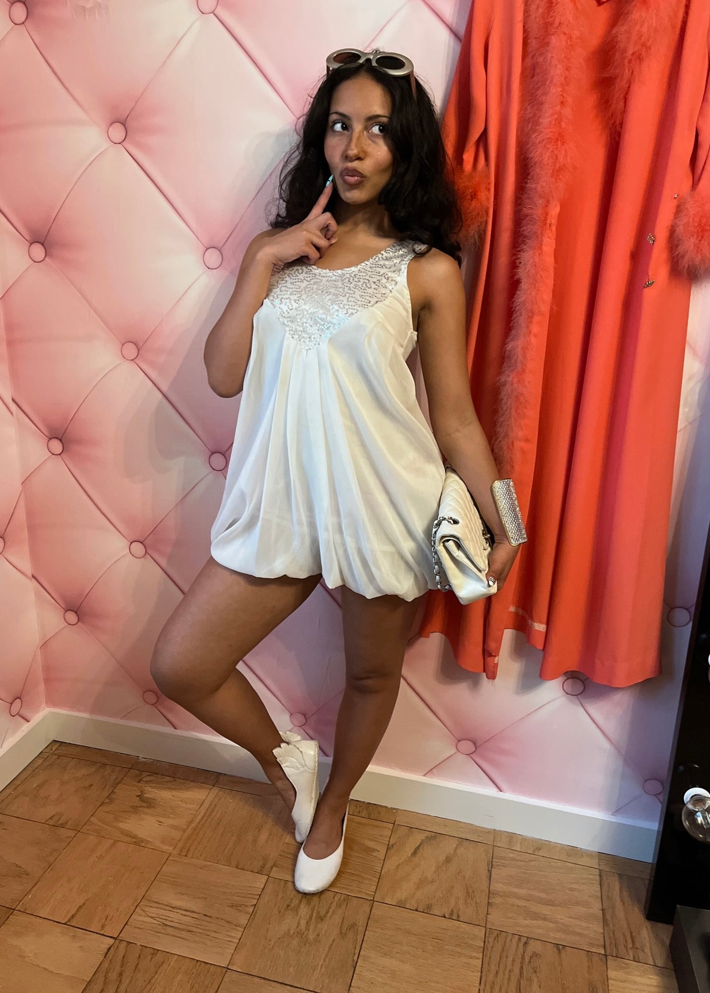 Marc Jacobs Bubble Hem Sparkle Mini Dress