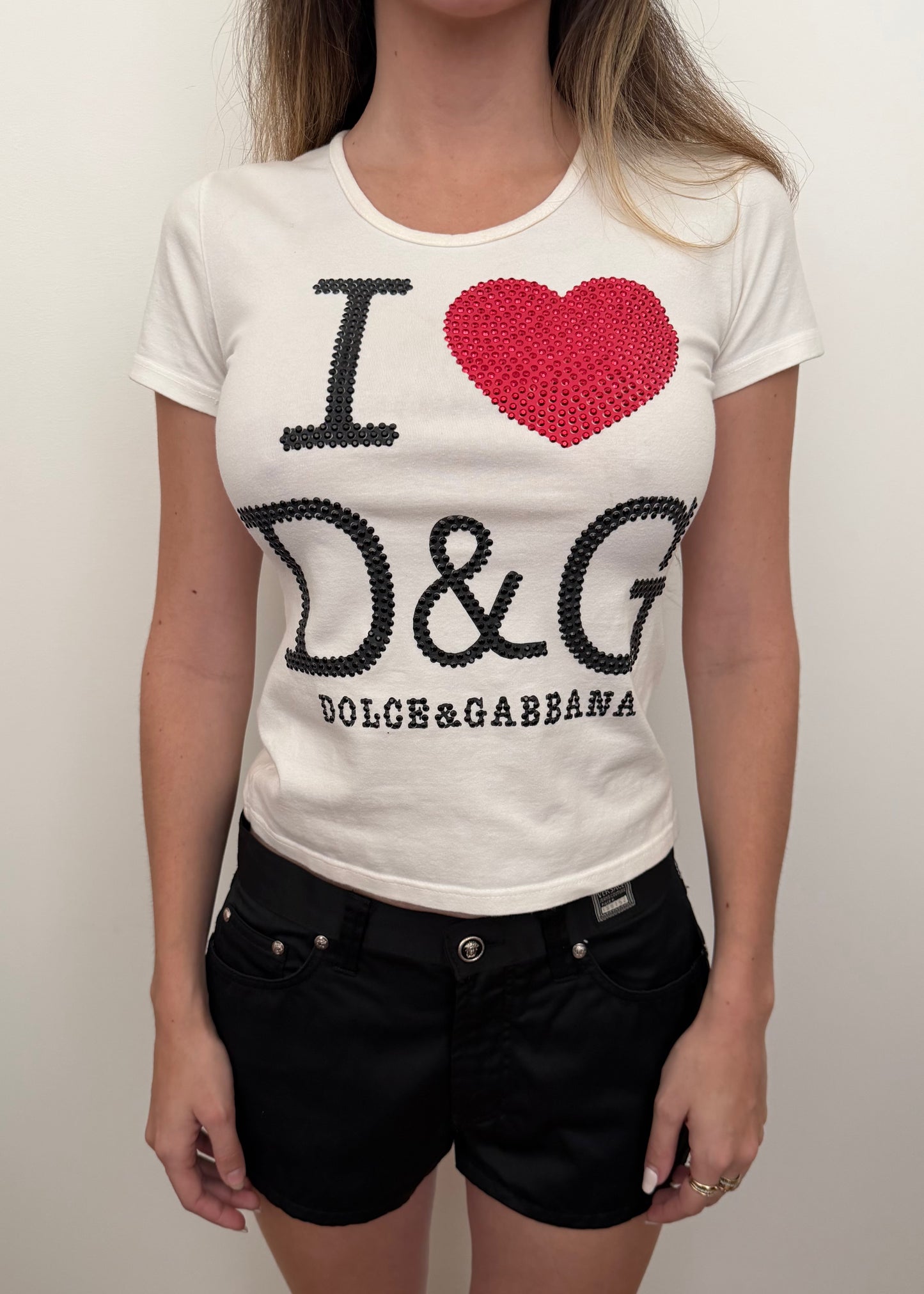 I <3 D&G Rhinestone Baby Tee