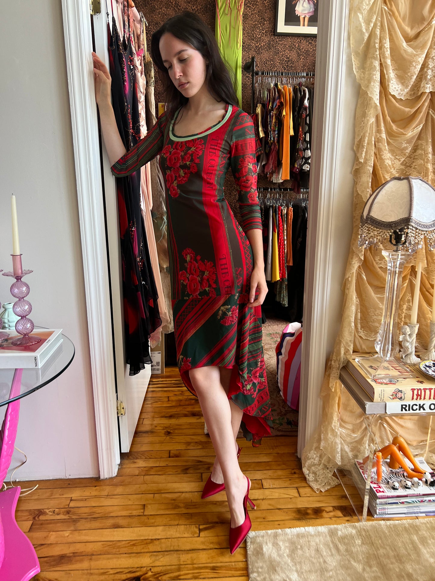 Save The Queen Mesh Roses High/Low Dress