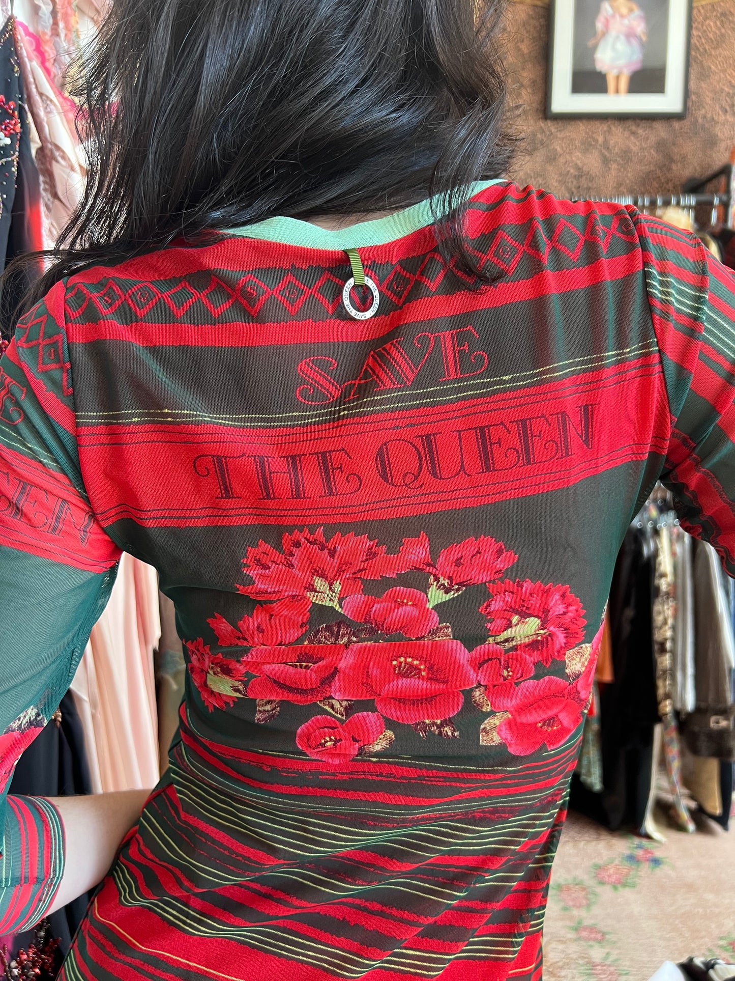 Save The Queen Mesh Roses High/Low Dress