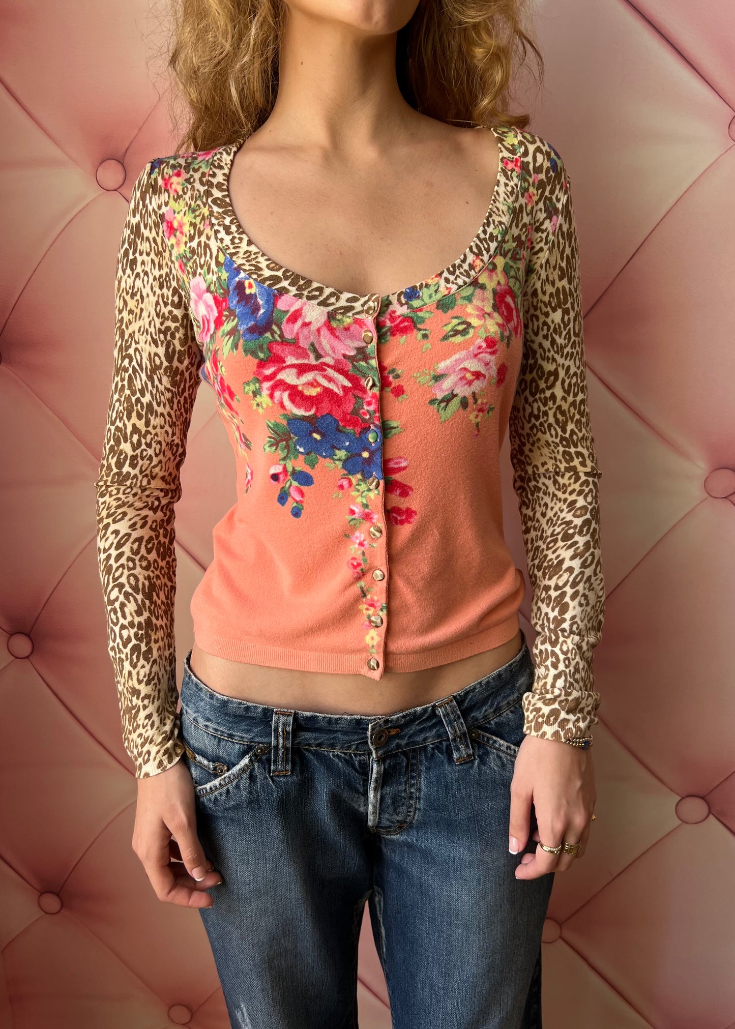 Blumarine 2005 Floral/Leopard Cardigan