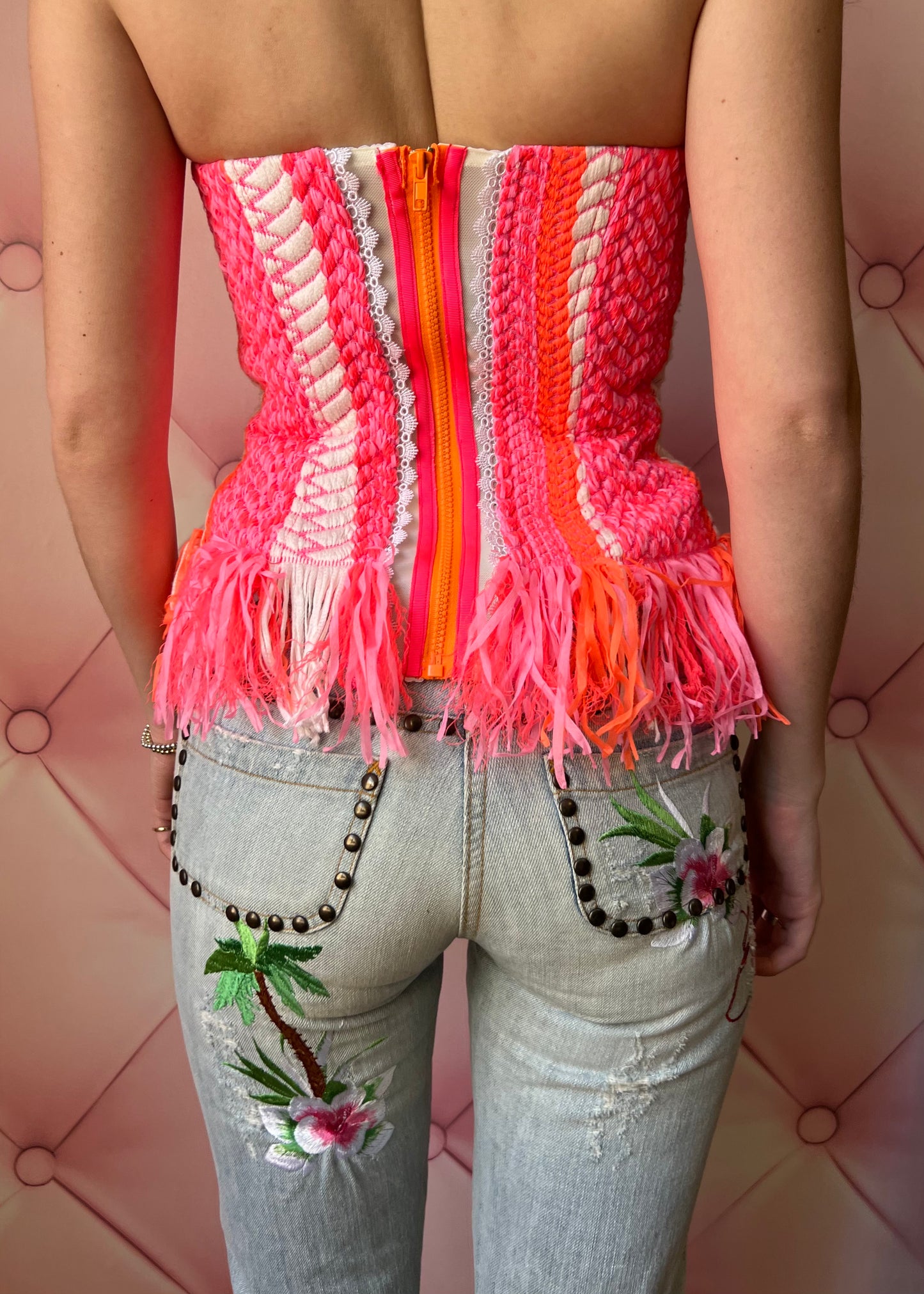 Italian Vintage Neon Braided Bustier