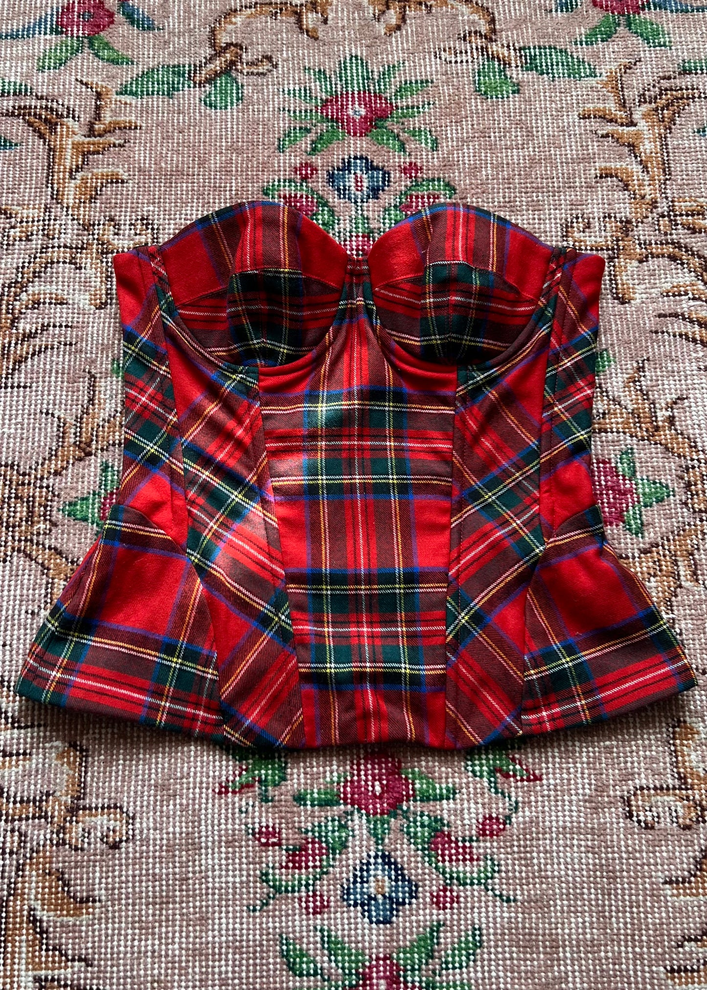 Dolce & Gabbana Red Plaid Corset