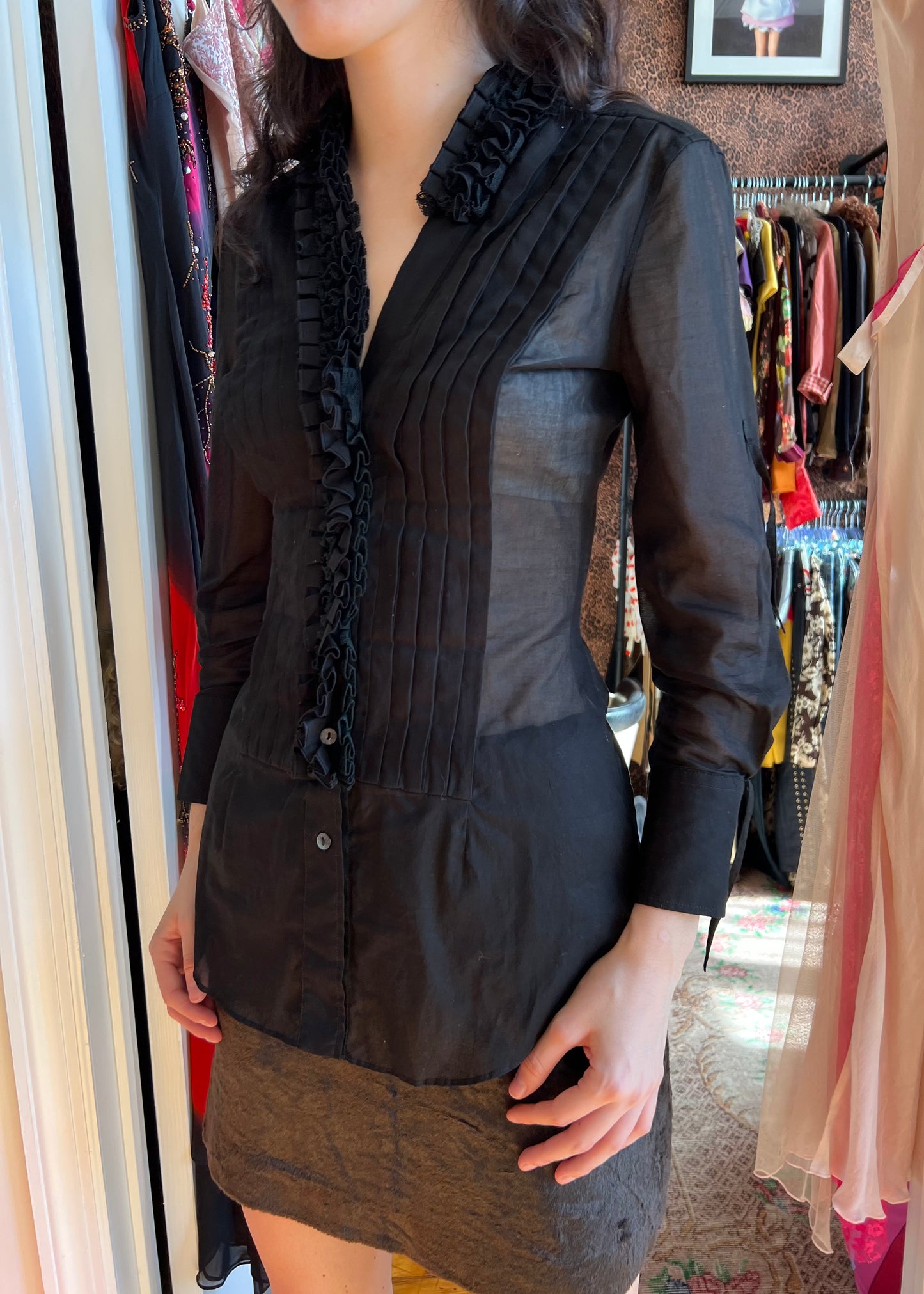 Dolce & Gabbana 90s Ruffle Tuxedo Shirt