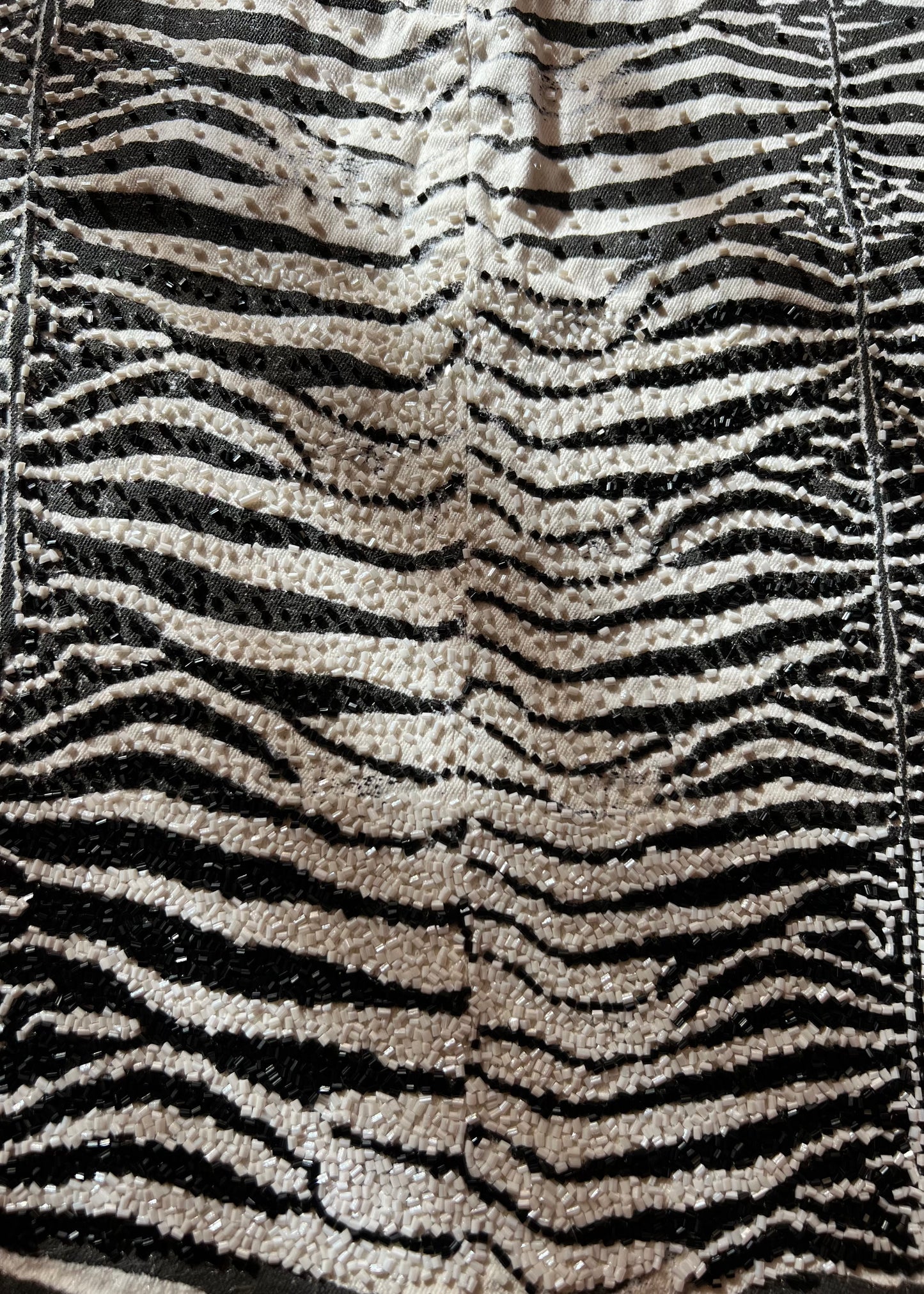 Roberto Cavalli SS2000 Beaded Zebra Print Skirt