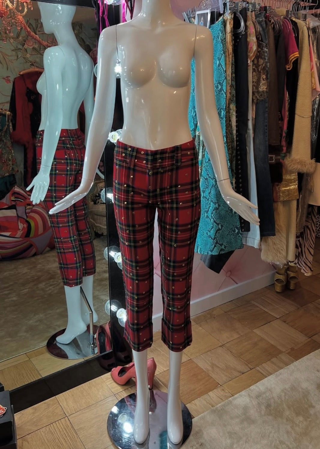 D&G SS2000 Studded Plaid Pants