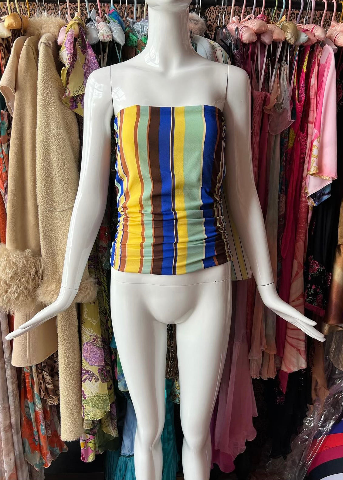 Versace SS2003 Striped Tube Top