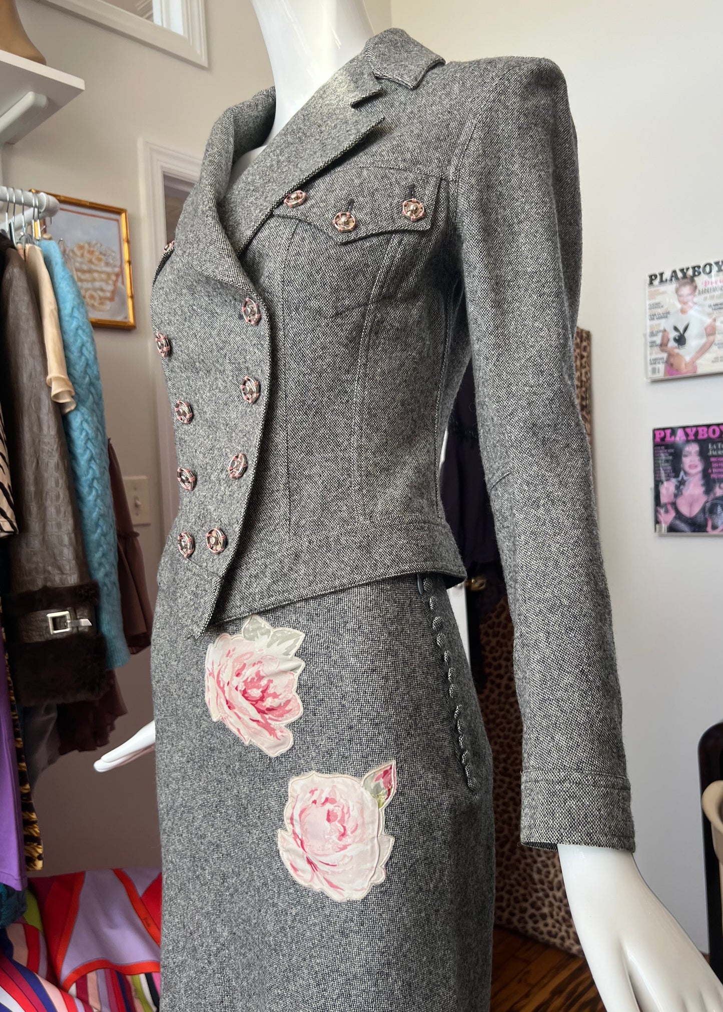 Galliano FW2001 Double Breasted Skirt Suit