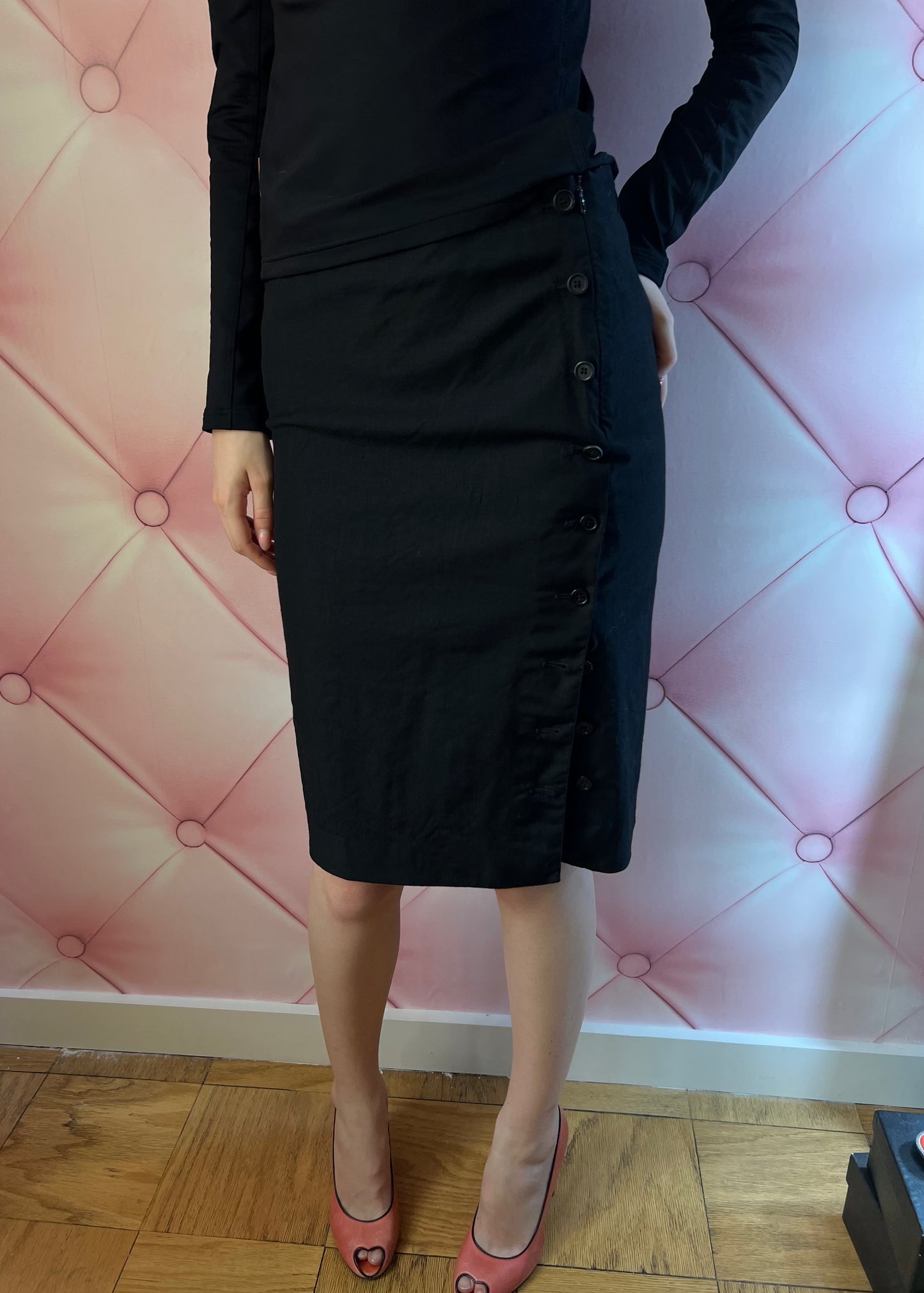 Alexander McQueen Button-Up Pencil Skirt