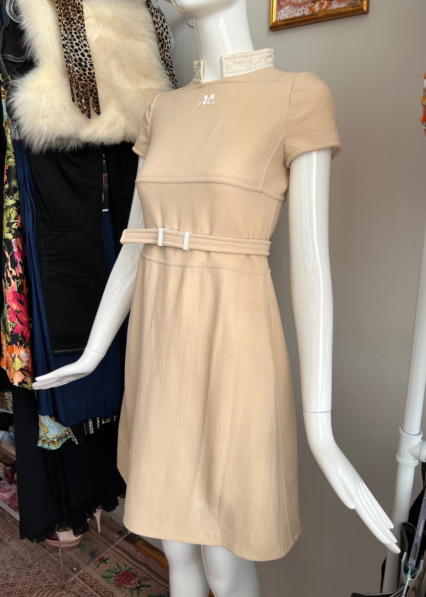 Courreges Late 60s Wool Dress