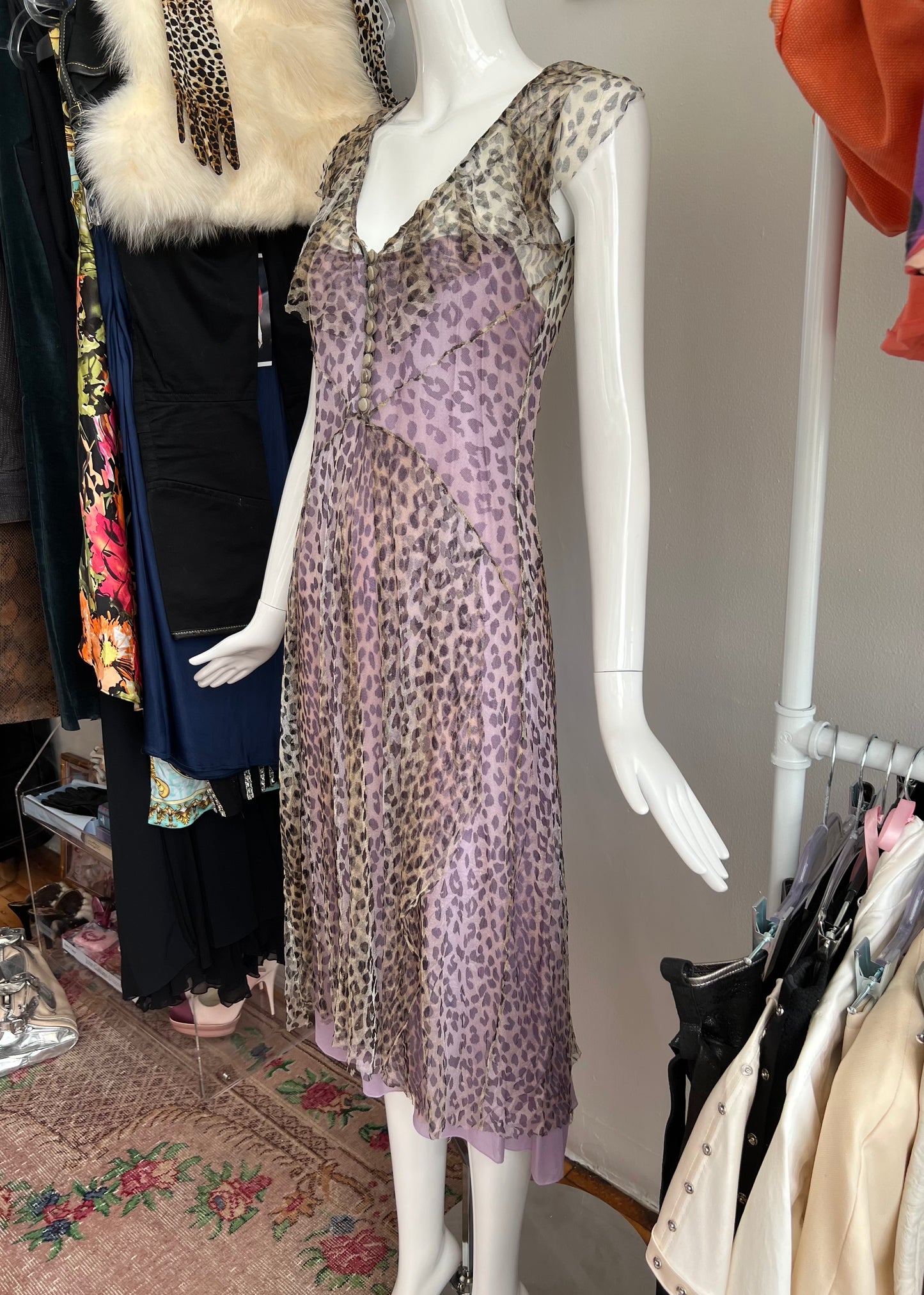 Blumarine SS1997 Mesh Printed Dress