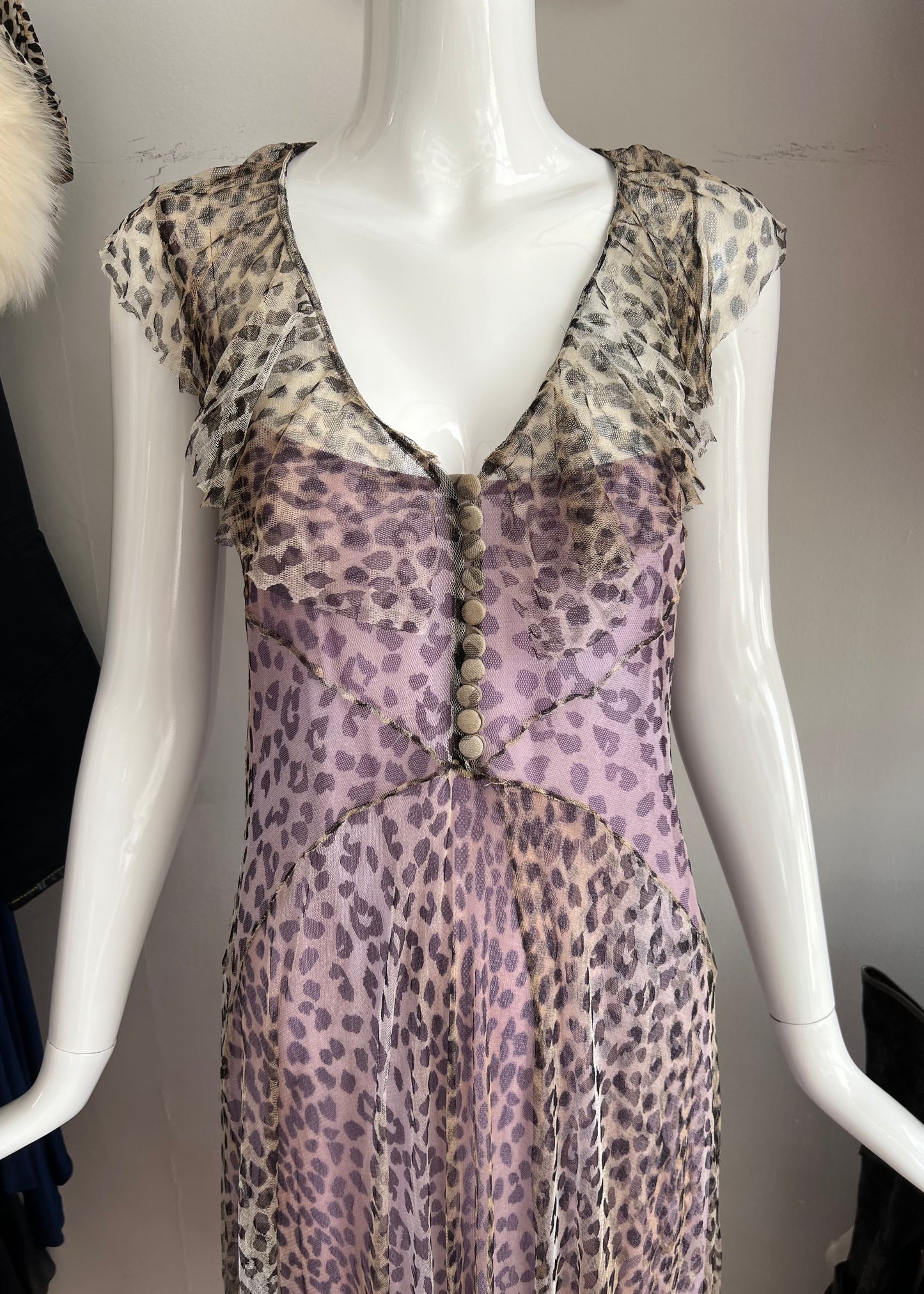 Blumarine SS1997 Mesh Printed Dress
