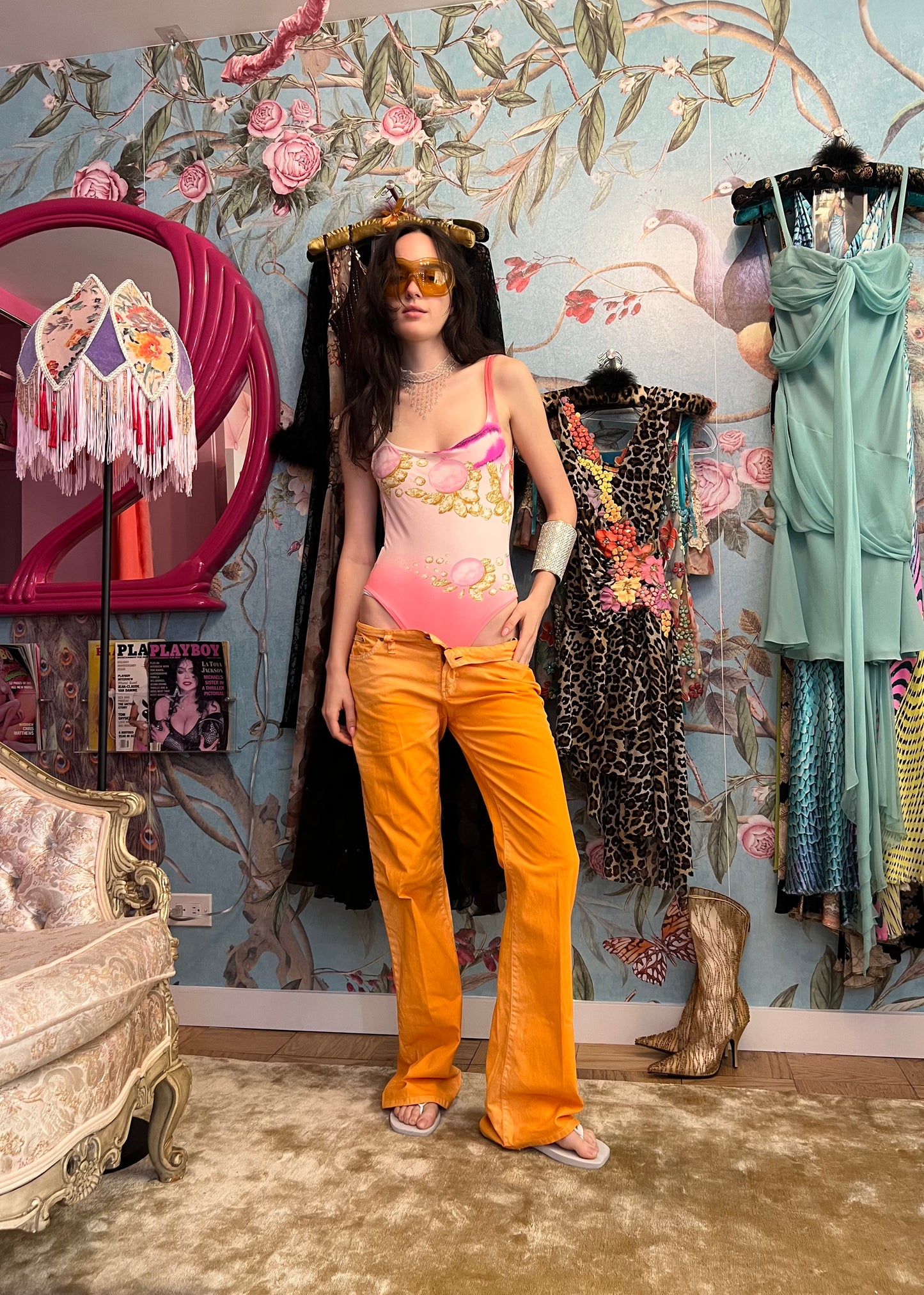 D&G Orange Washed Flare Jeans