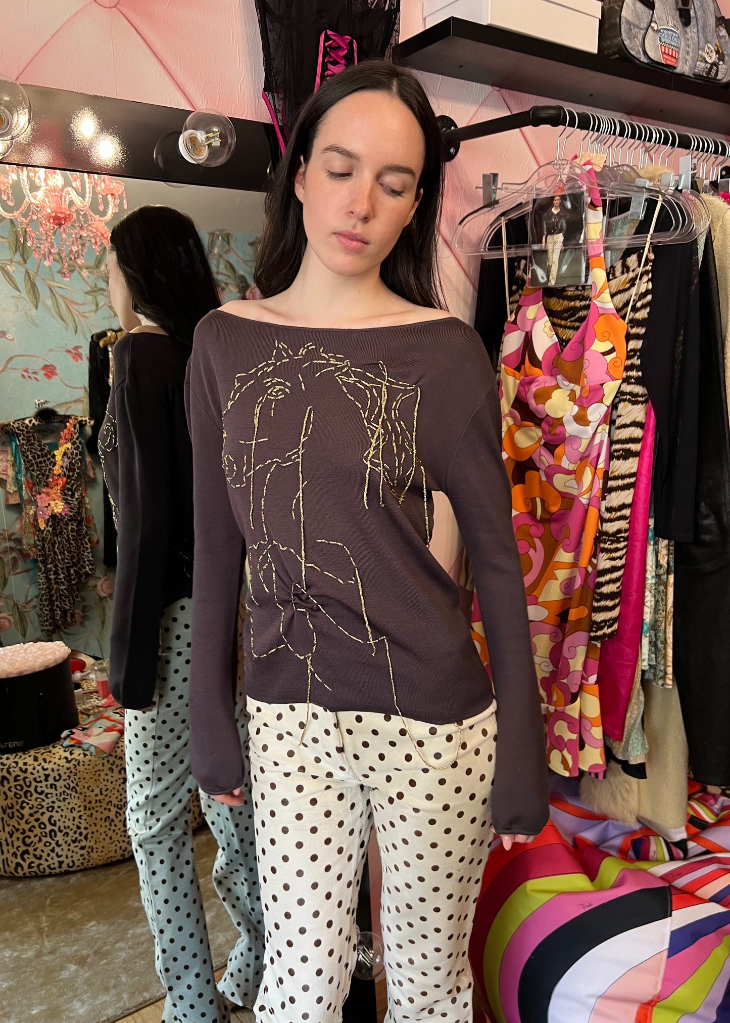 Chloe SS2001 Horse Motif Sweater