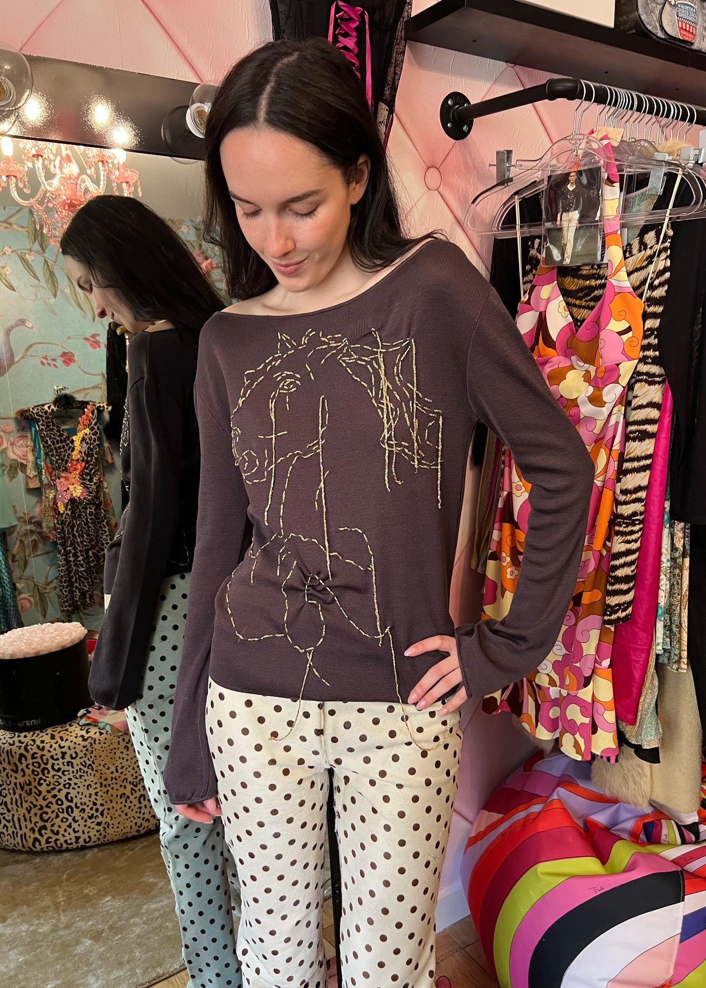Chloe SS2001 Horse Motif Sweater