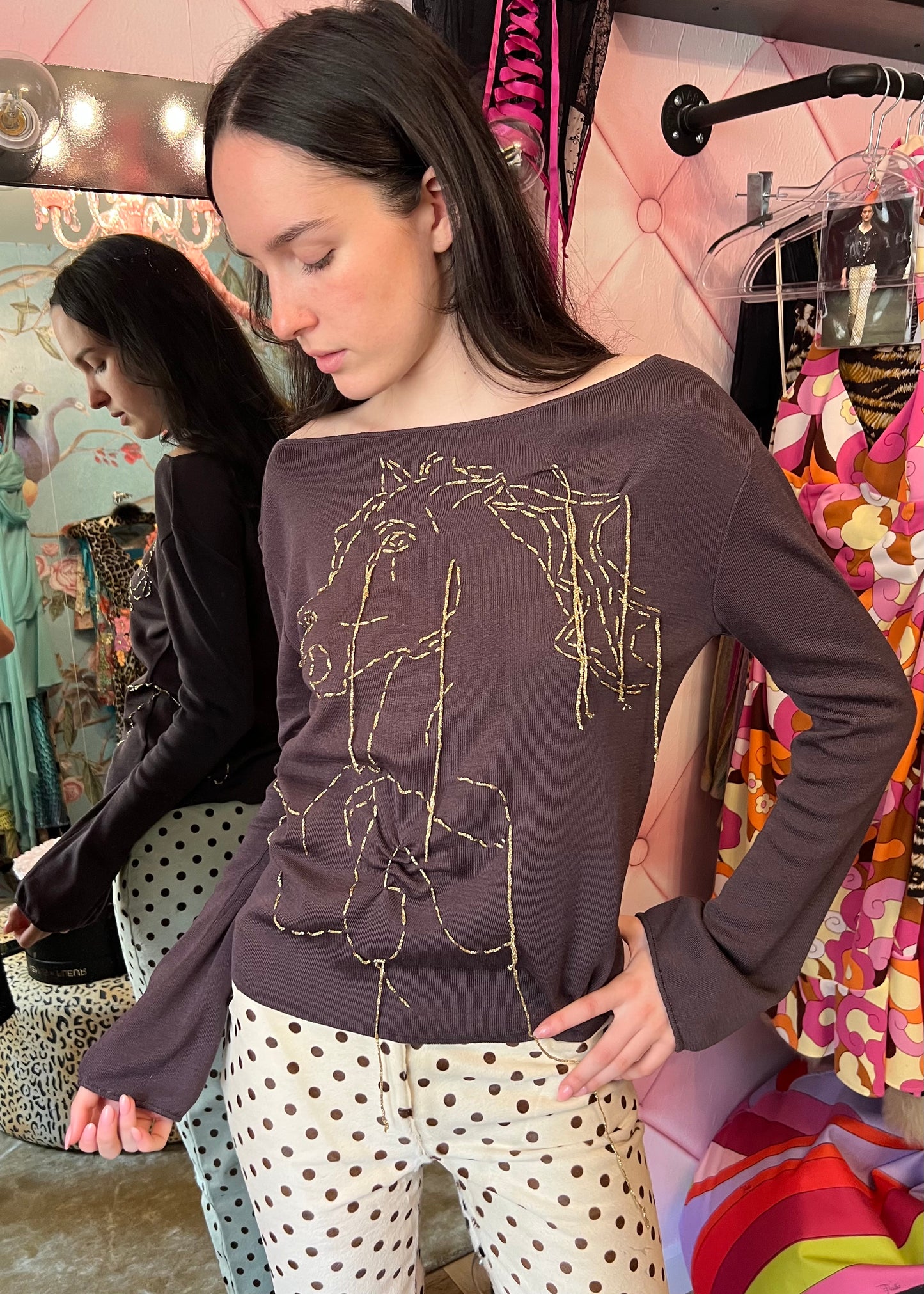 Chloe SS2001 Horse Motif Sweater