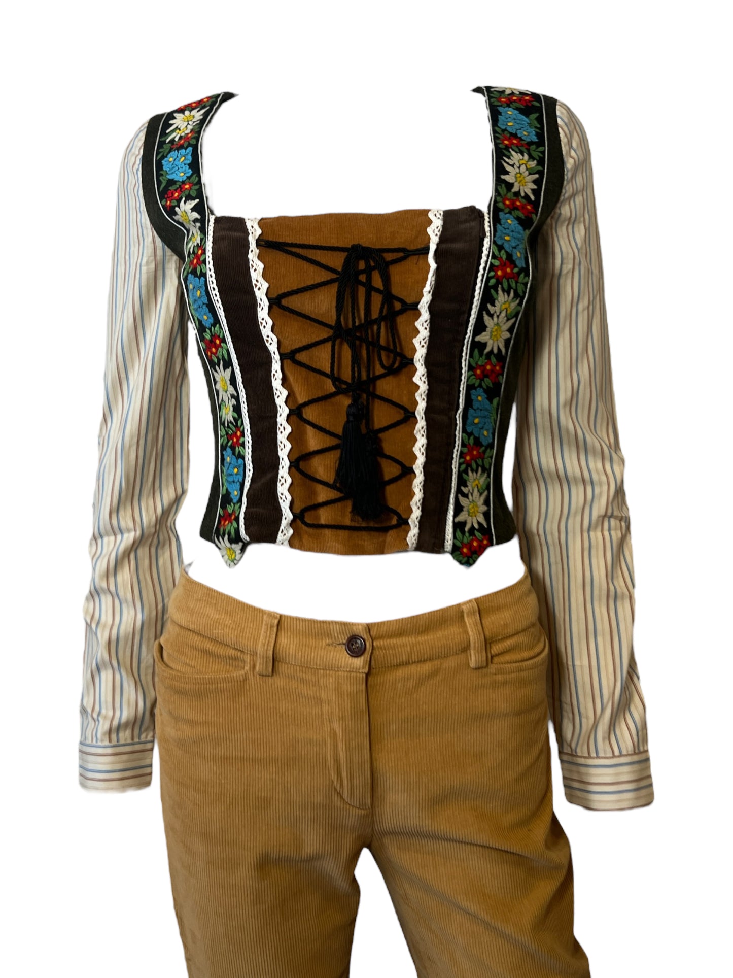 Dolce & Gabbana FW2002 Dirndl Corset + Capri Ensemble
