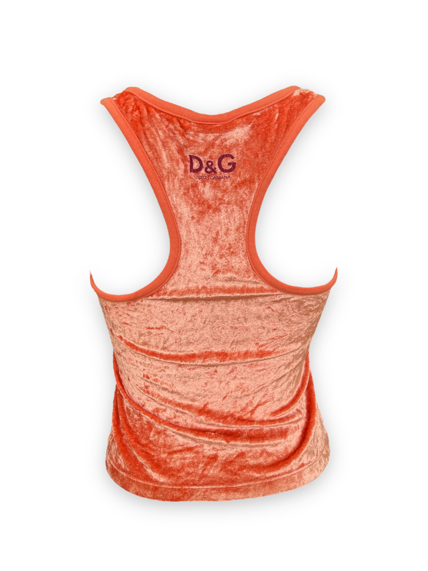 Dolce & Gabbana Crushed Velvet Graphic Tank
