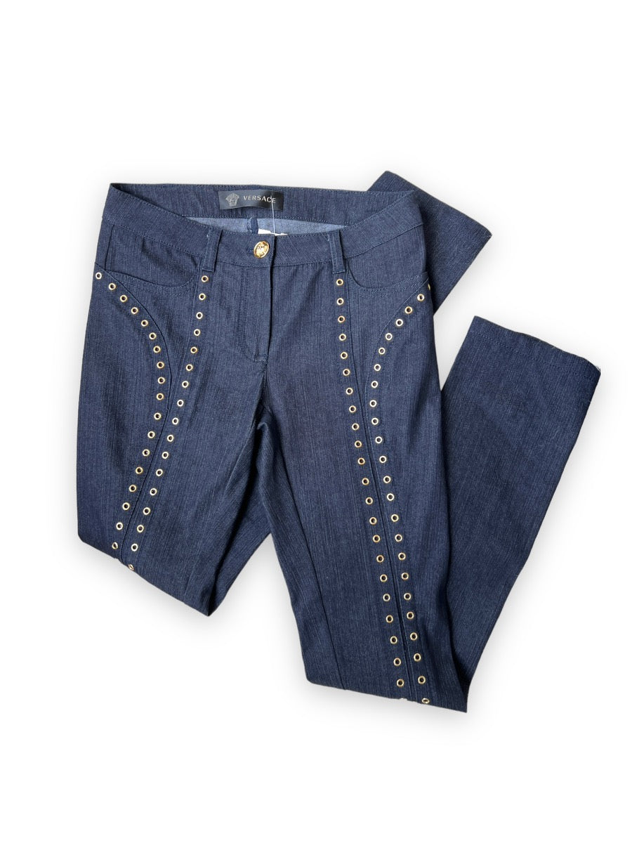Versace Gold Grommet Jeans