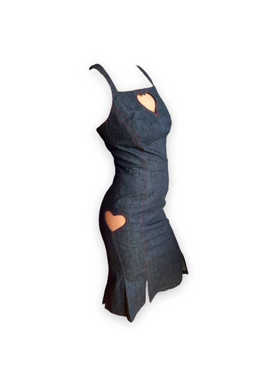 Keita Maruyama SS2001 Denim Heart Cutout Dress