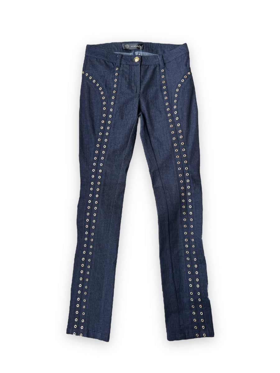 Versace Gold Grommet Jeans