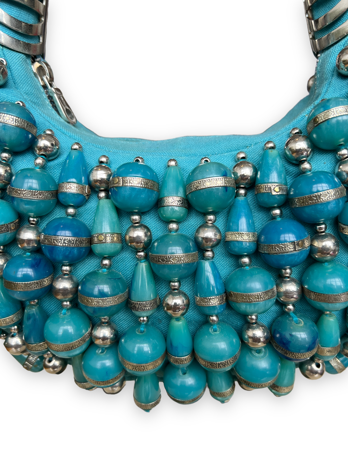 2000s Chloé Beaded Bracelet Bag - Blue