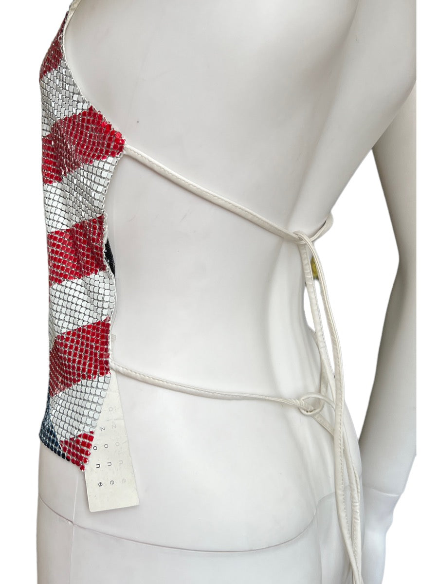 Vintage American Flag Chainmail Halter