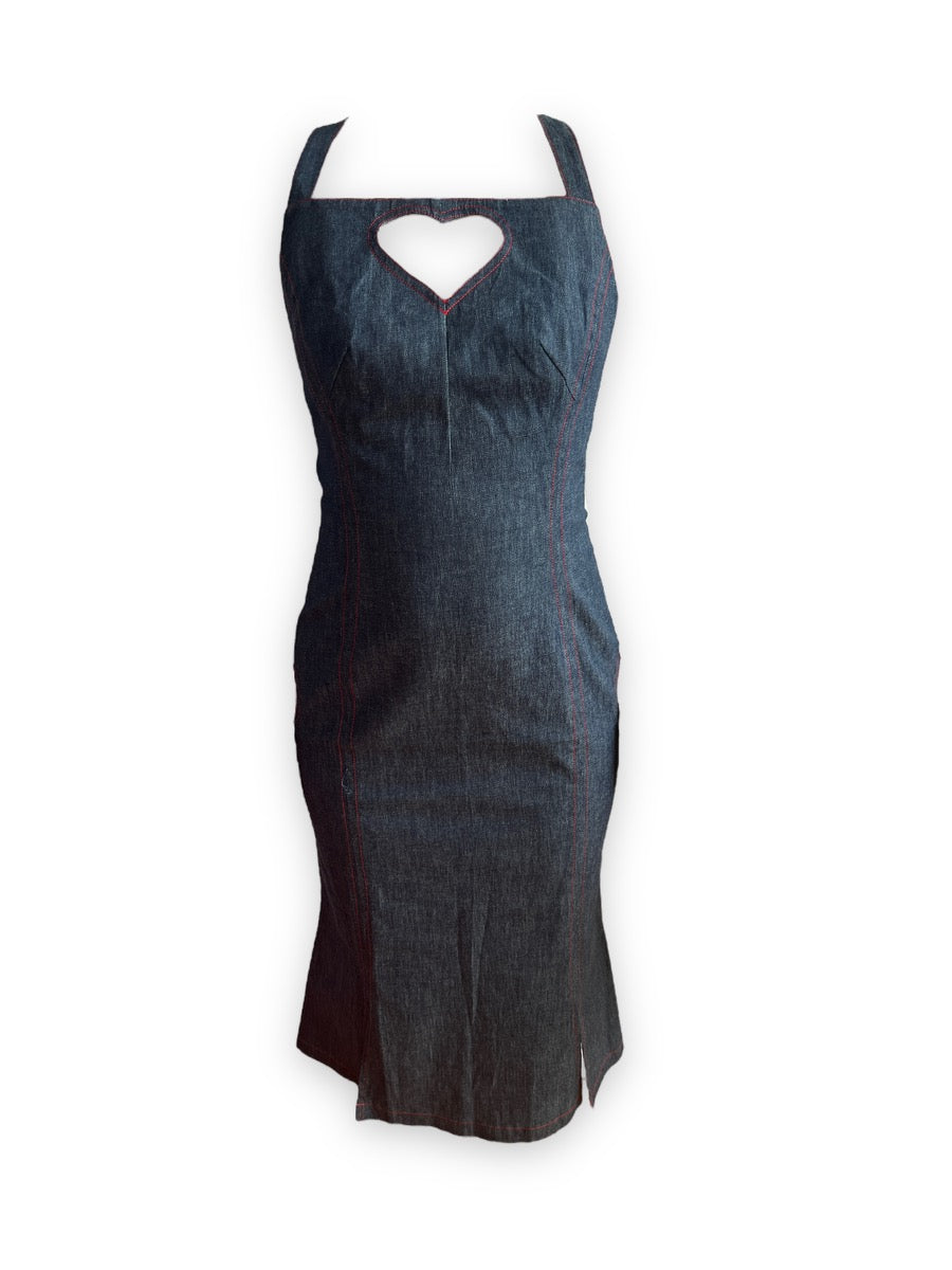 Keita Maruyama SS2001 Denim Heart Cutout Dress