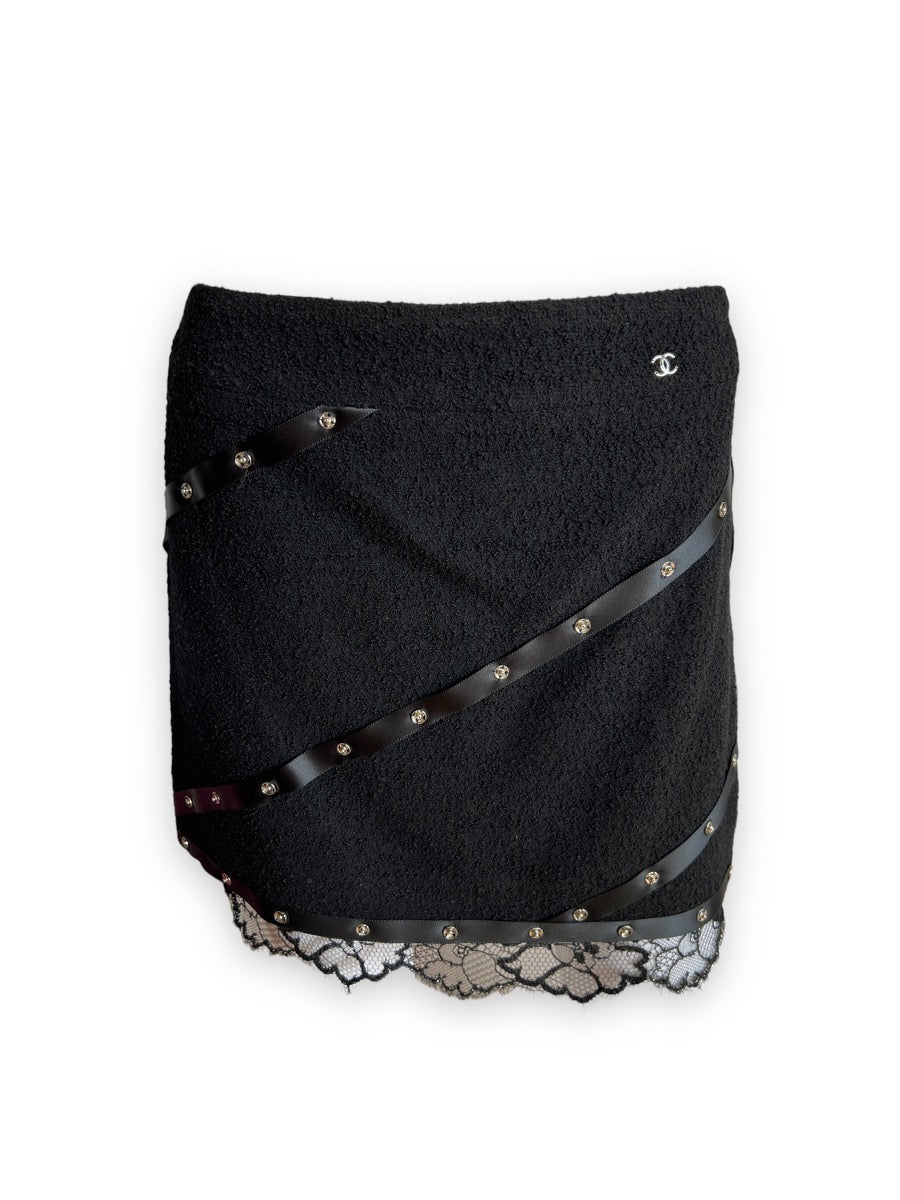Chanel FW2003 Snap Silk Top & Skirt Ensemble