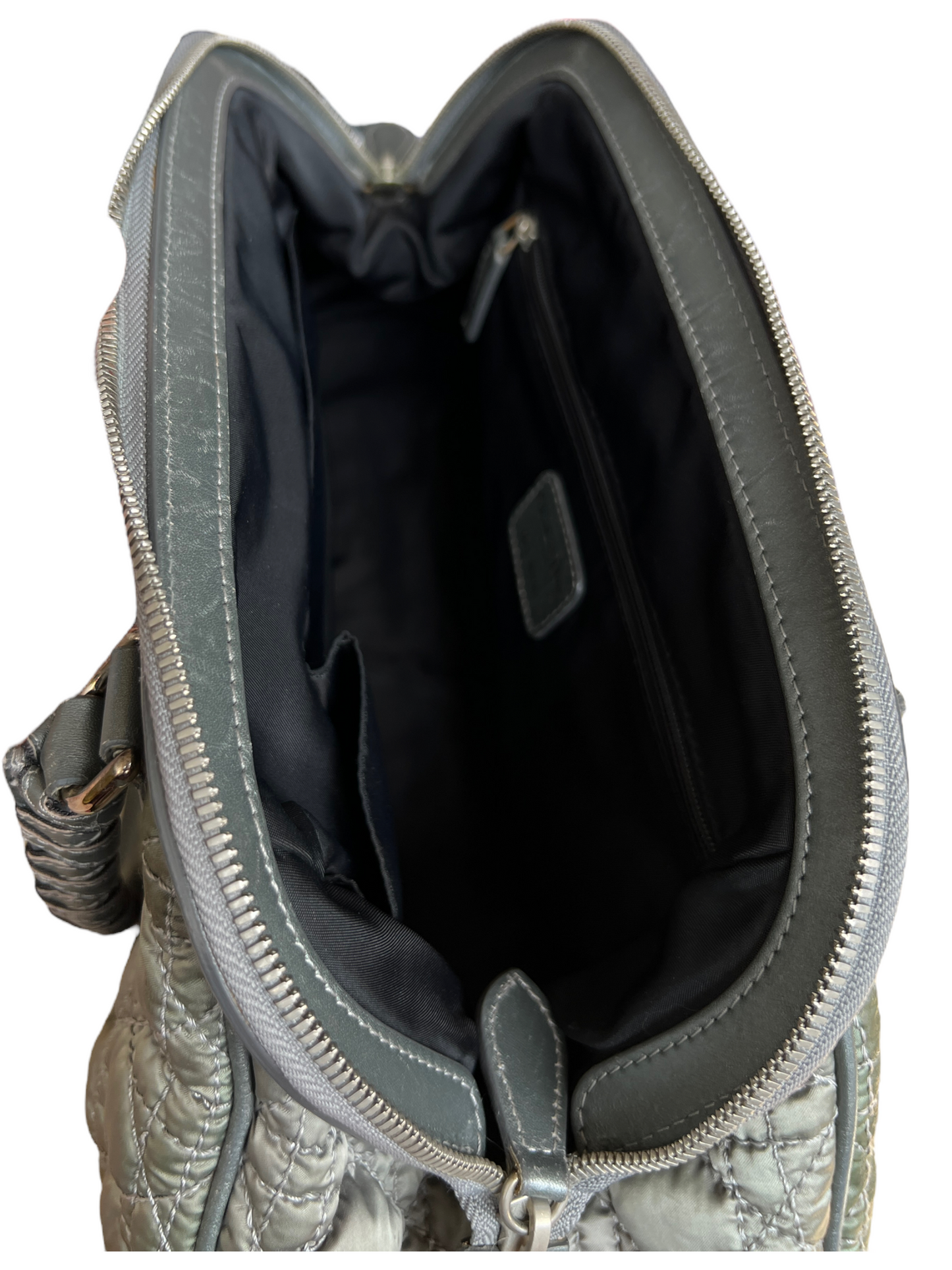 Dior Metallic Green Cannage Quilted Satin Charming Doctor Bag