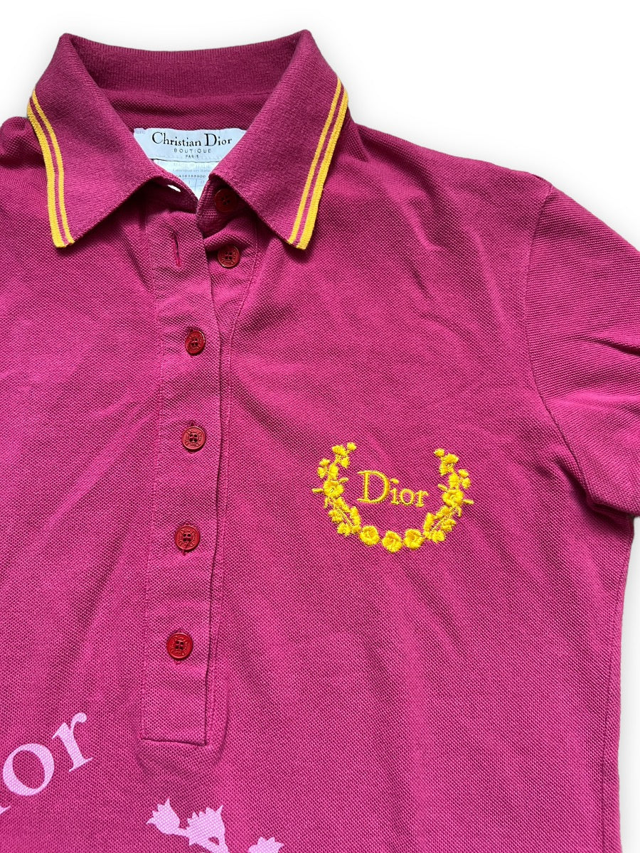 Dior Hot Pink Embroidered Polo