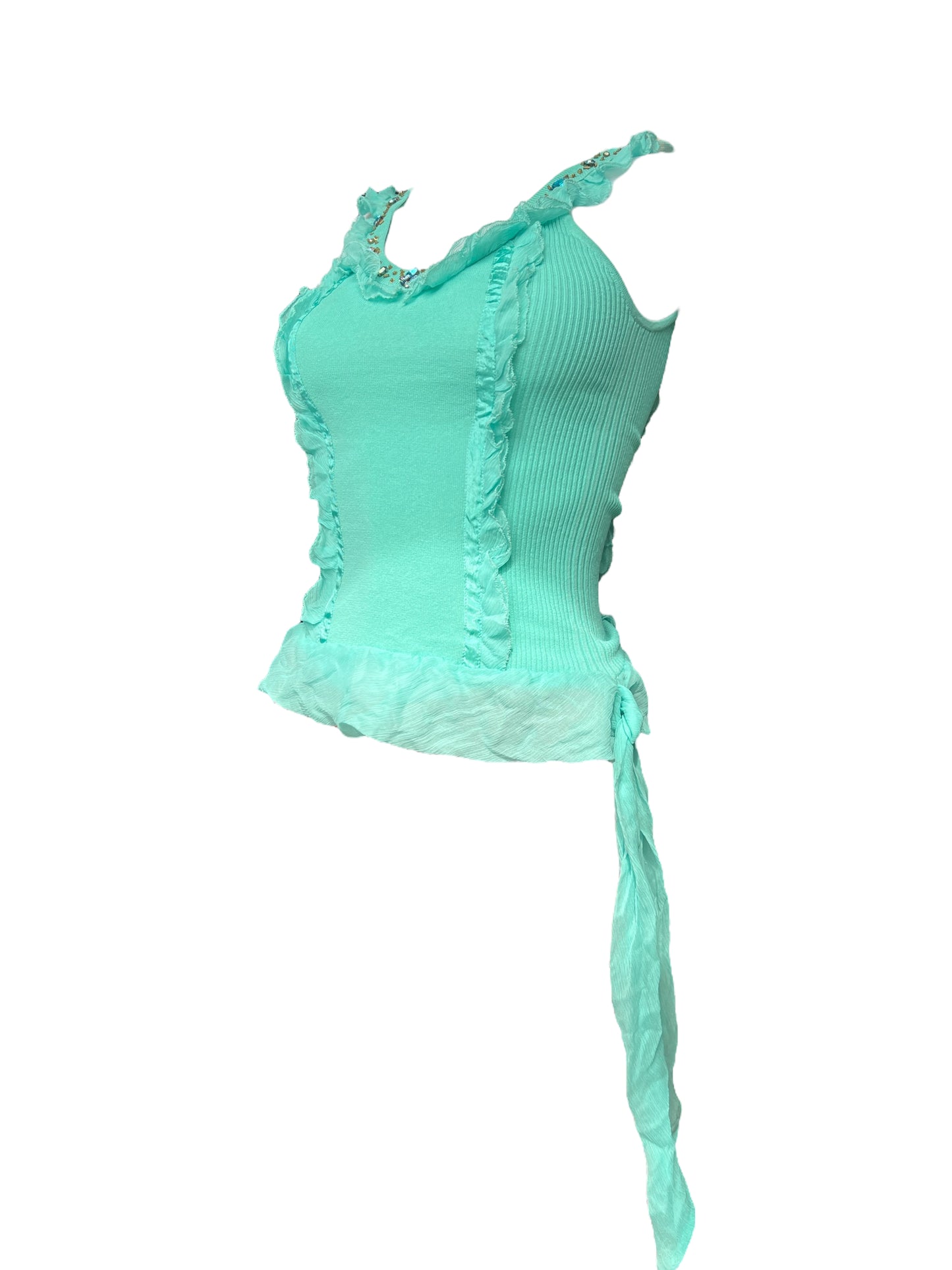 Cavalli Embellished Ruffle Top