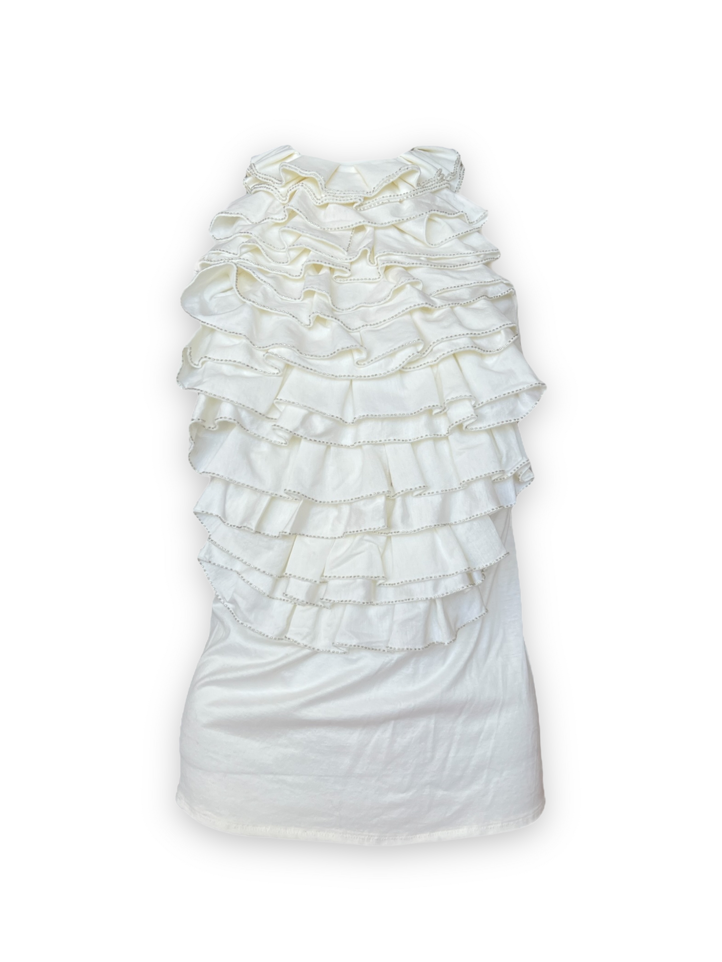 Ralph Lauren VIntage Beaded Ruffle Tank - White